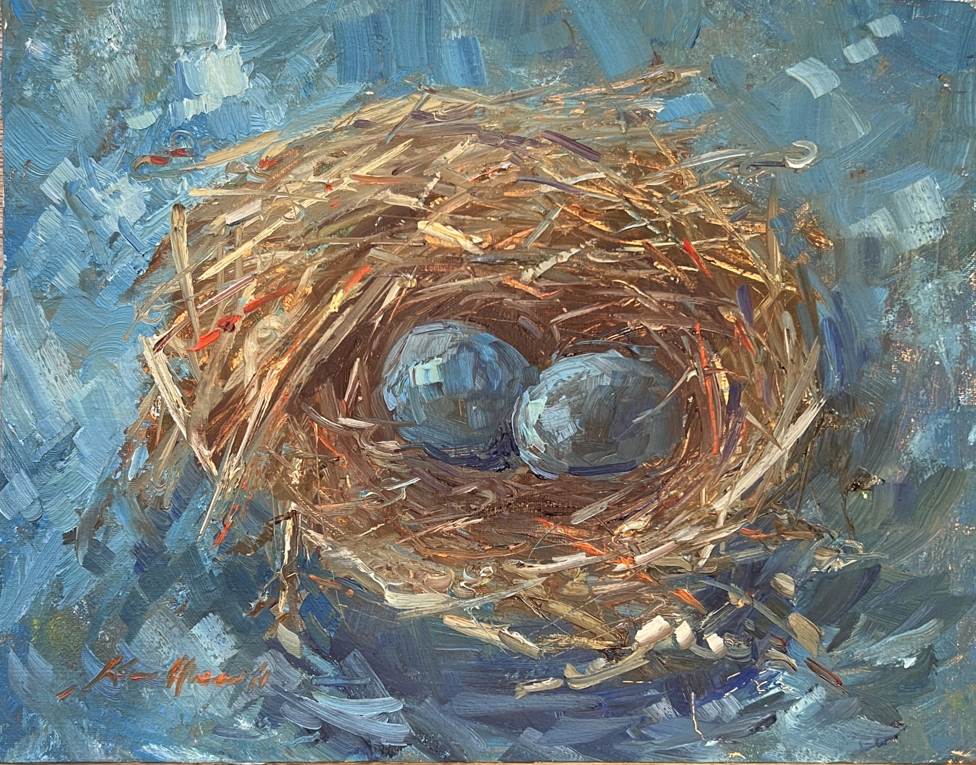 "Full Nest" original oil painting by Karen Hewitt Hagan