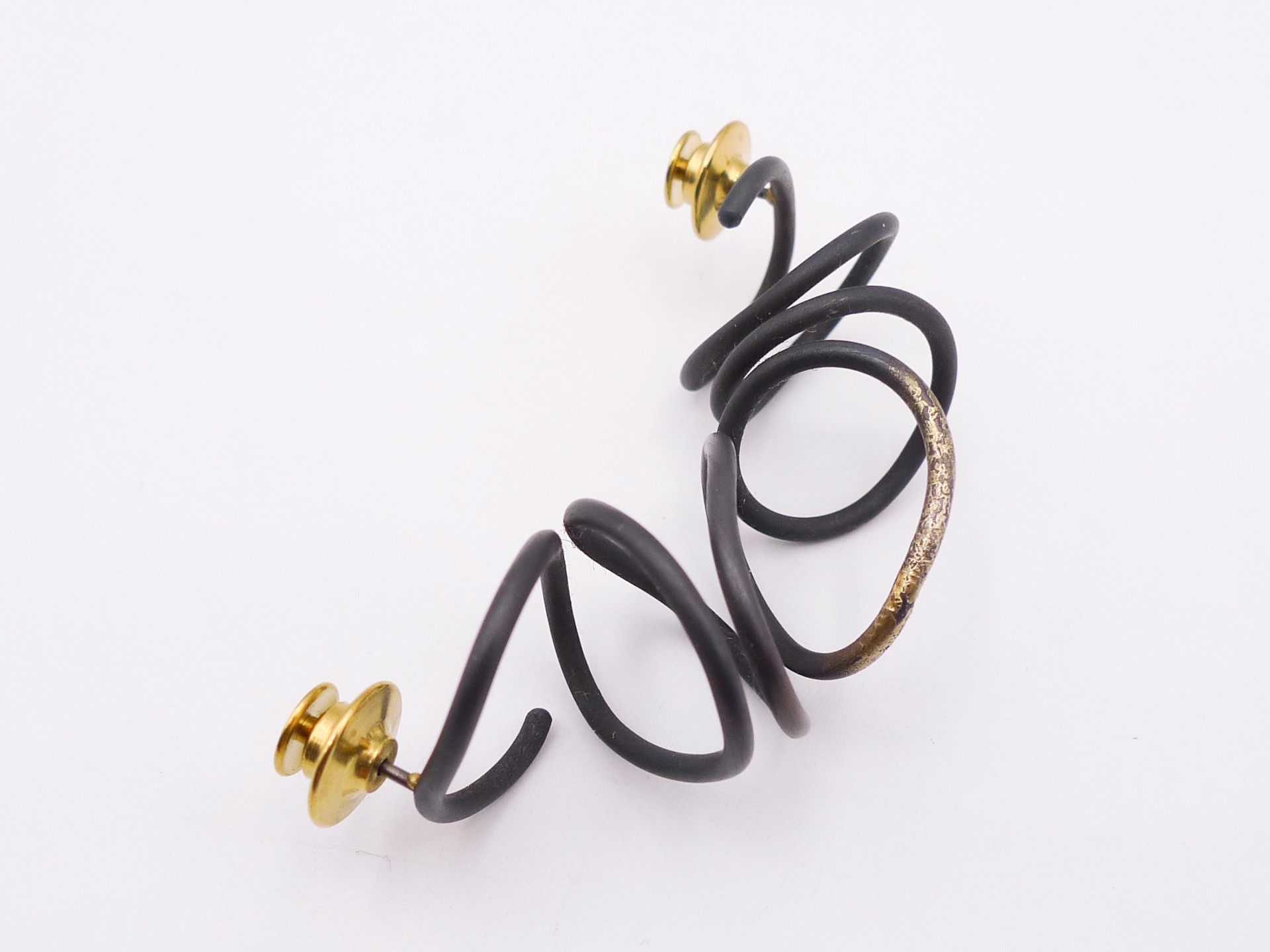 Curved Coily Double Tack Pin by Susanne Henry