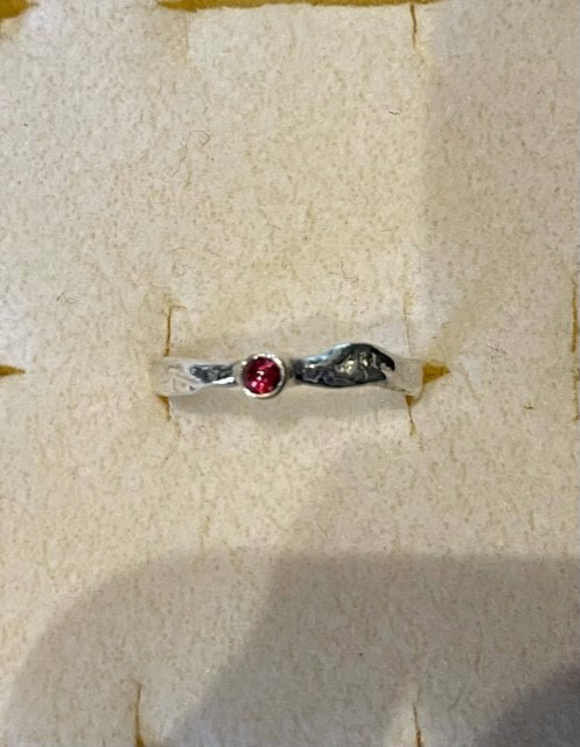 Stacking Ripple Ring- Garnet,onyx,amethyst by Kristen Baird