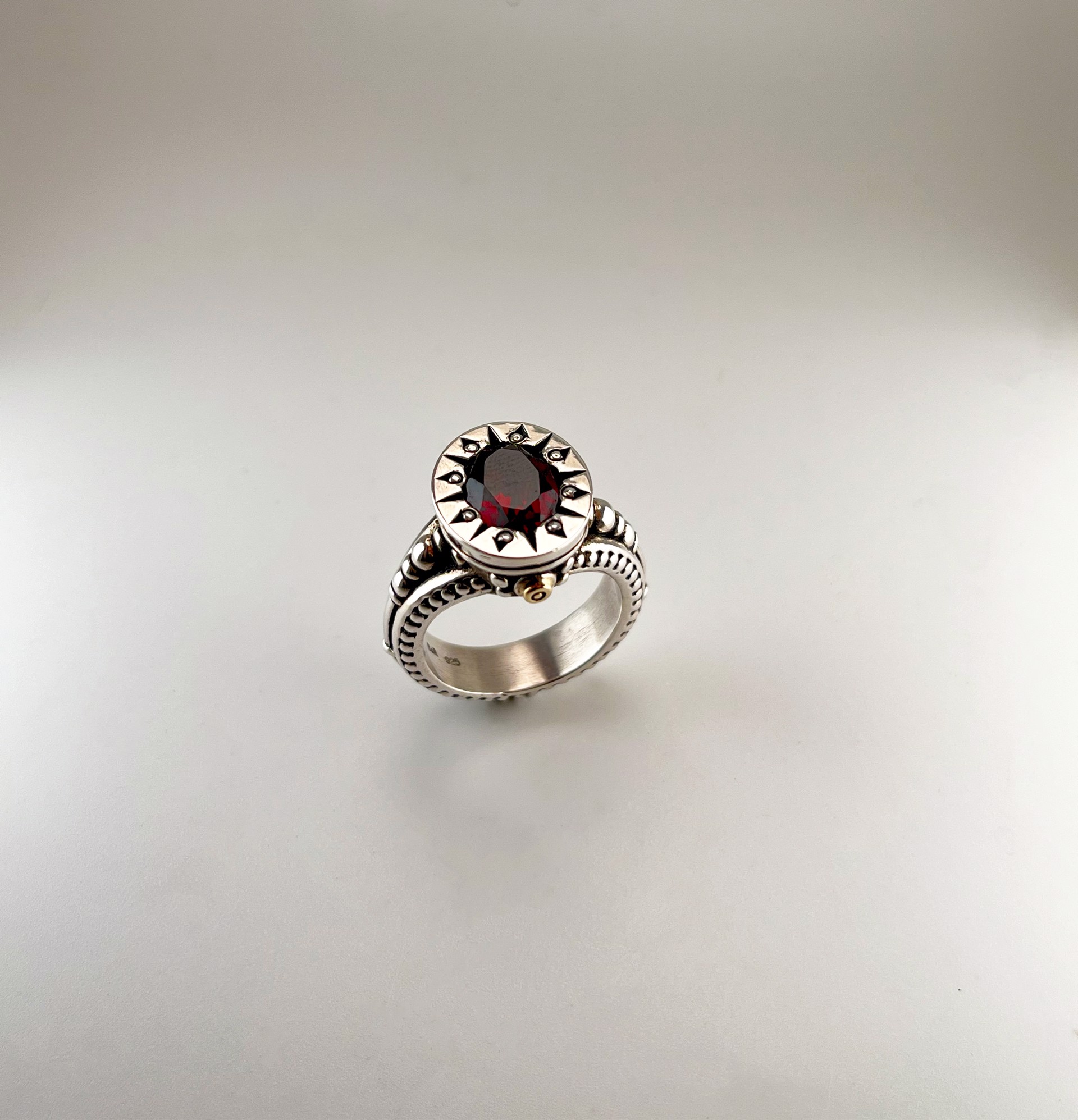 Garnet Oval Ring, size 7.25 by DAVID & RONNIE