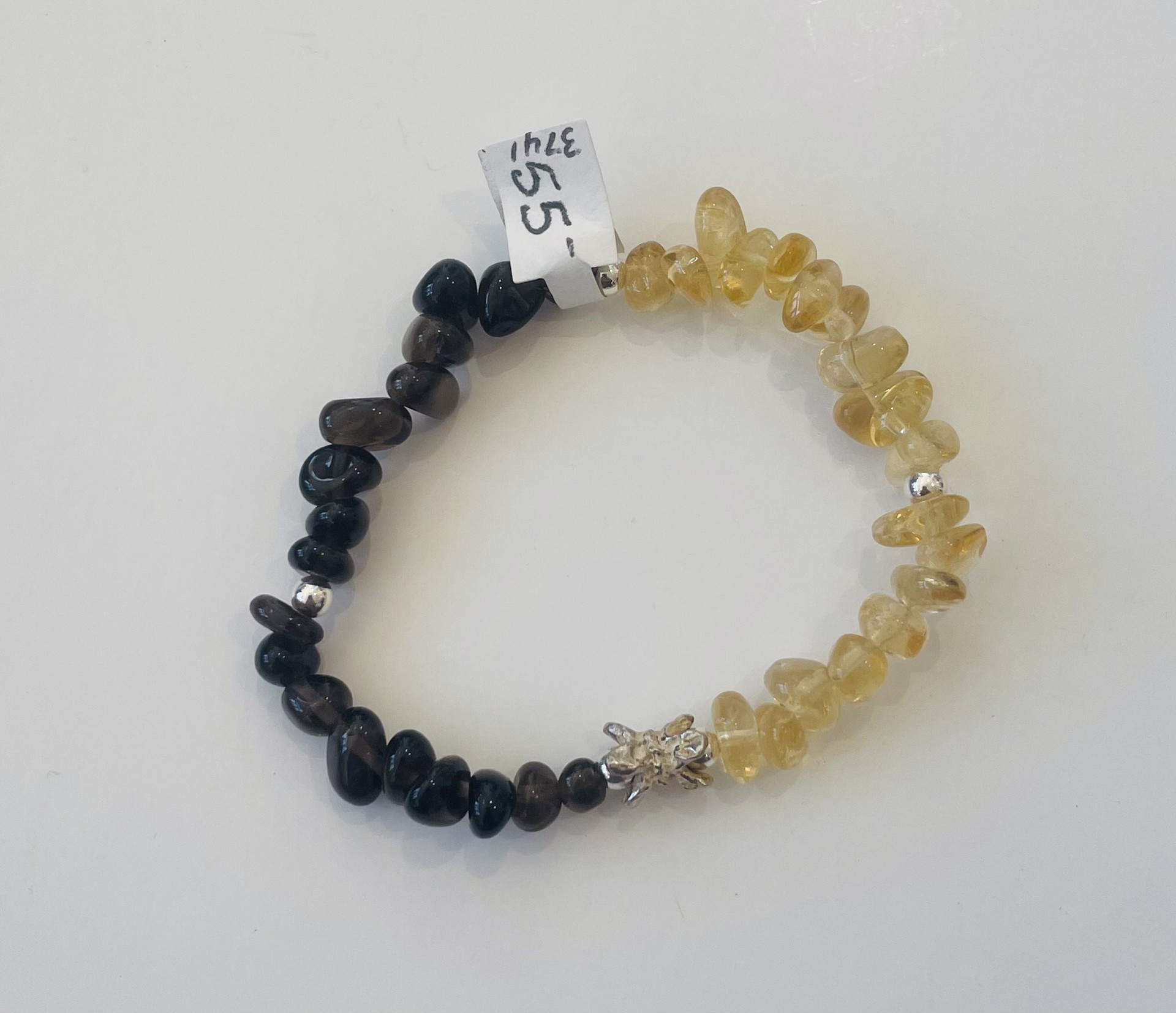 Citrine and Smoky Quartz with Sterling Bead Bracelet by Emelie Hebert