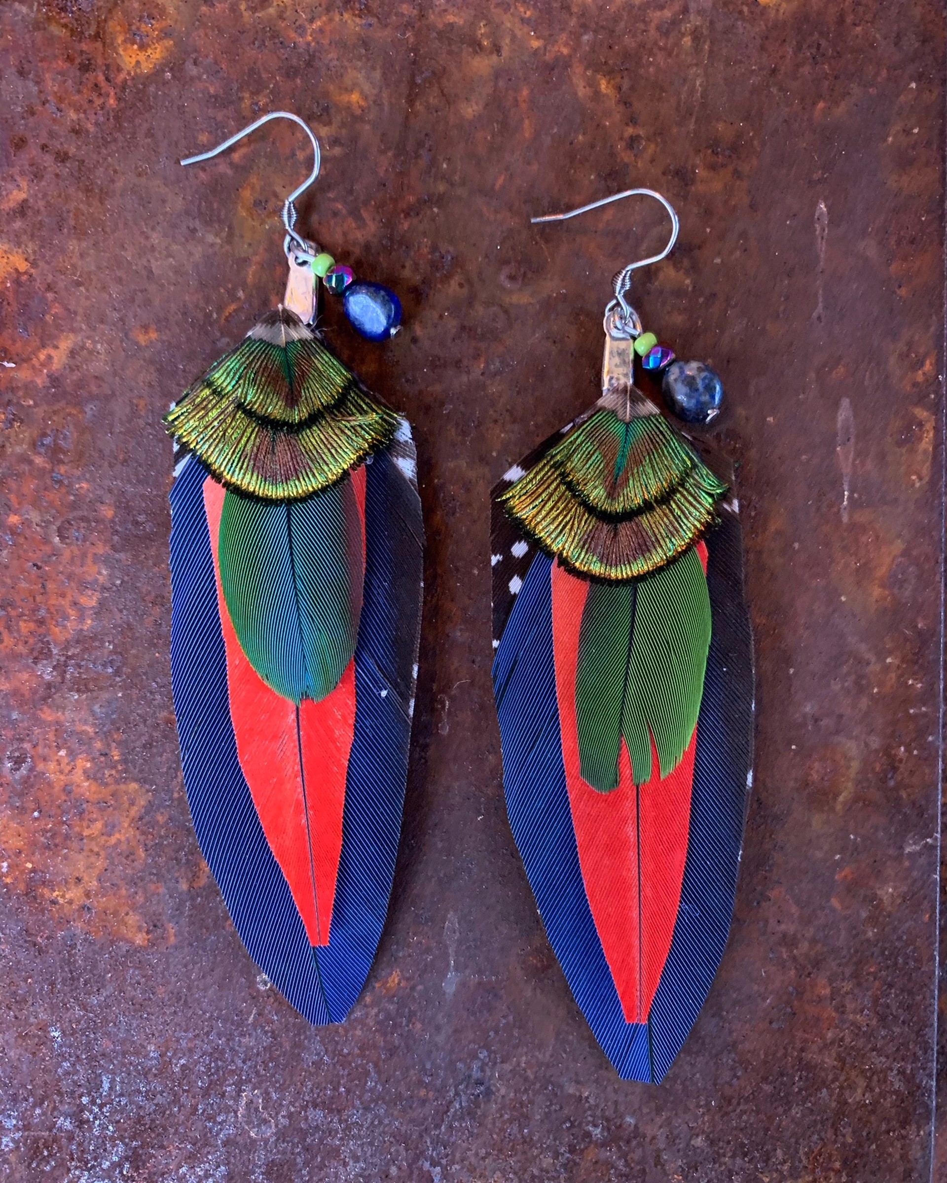 K790 Parrot Earrings by Kelly Ormsby