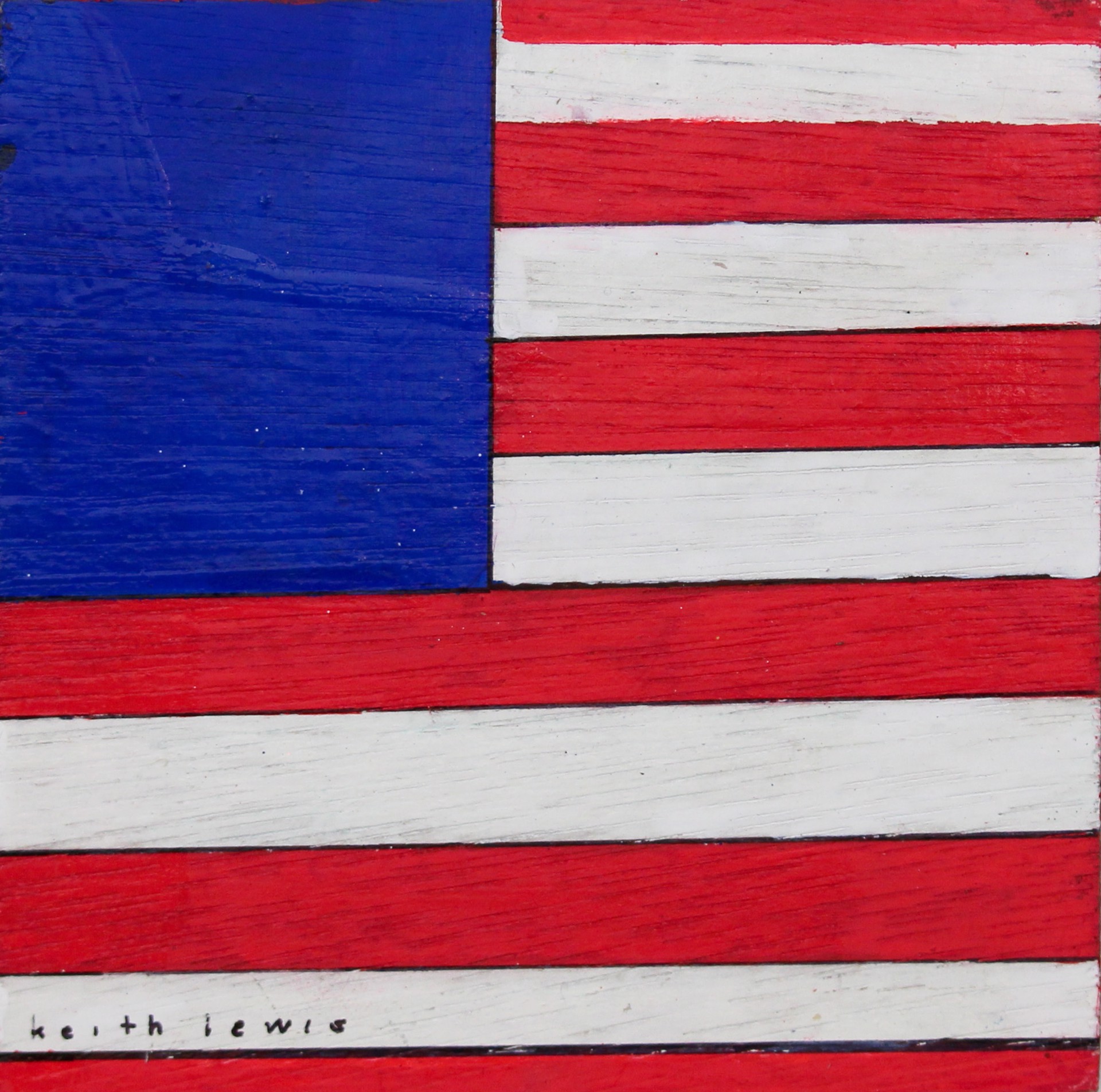 Coaster with American Flag and Green Star (1) by Keith Lewis