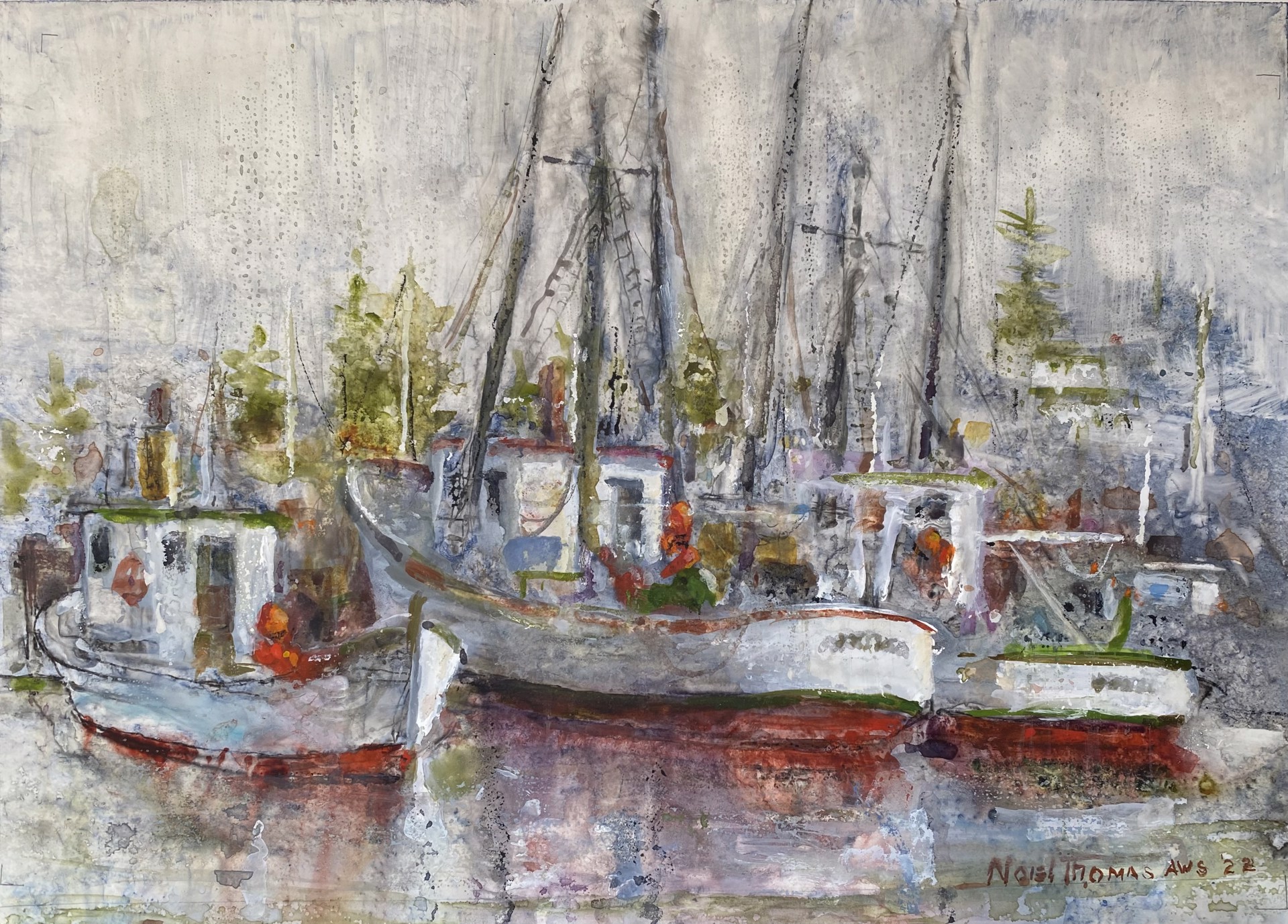 Rainy Morning at the Ilwaco Docks by Noel Thomas