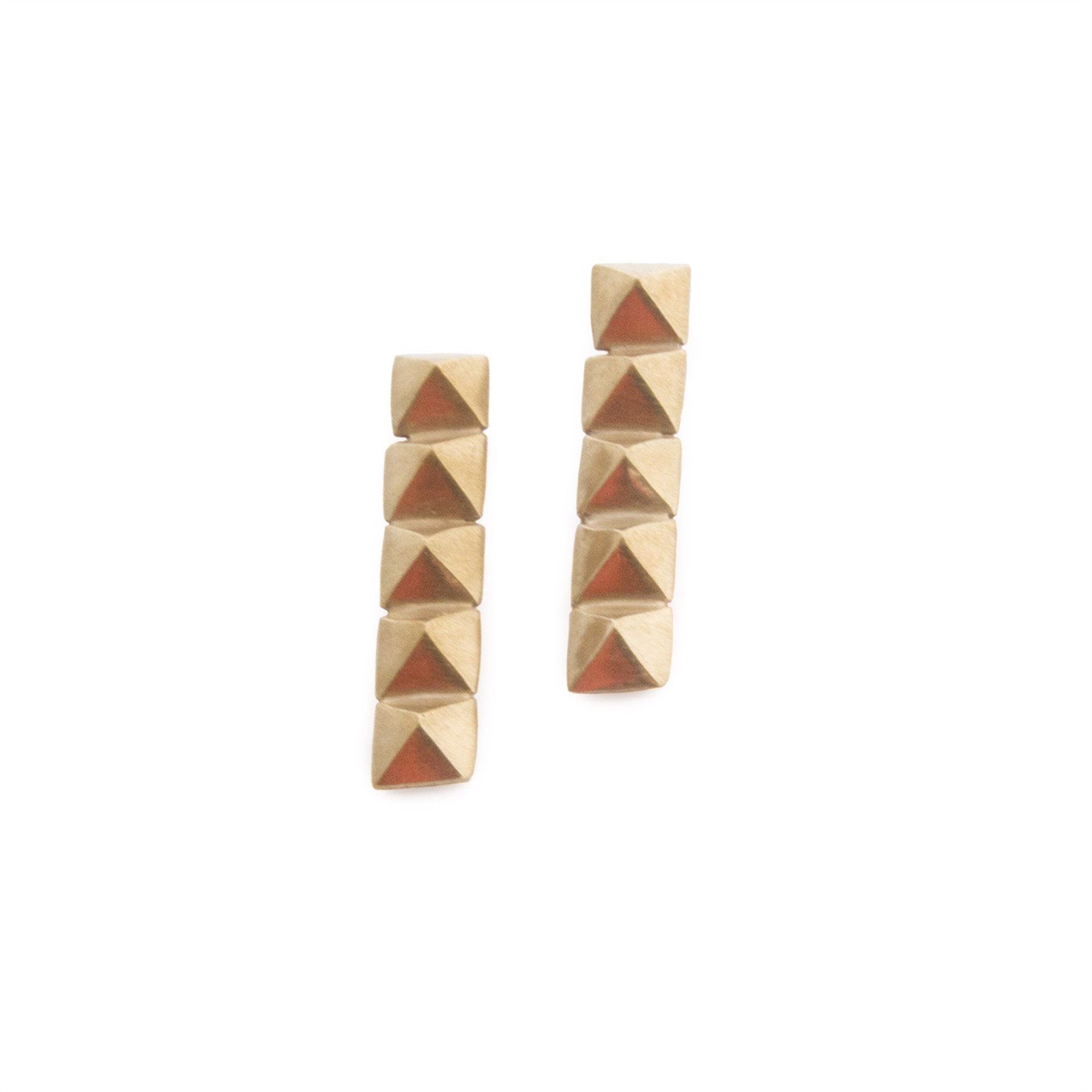 Pyramid Stacked Stud Earrings - Bronze by Audrey Laine