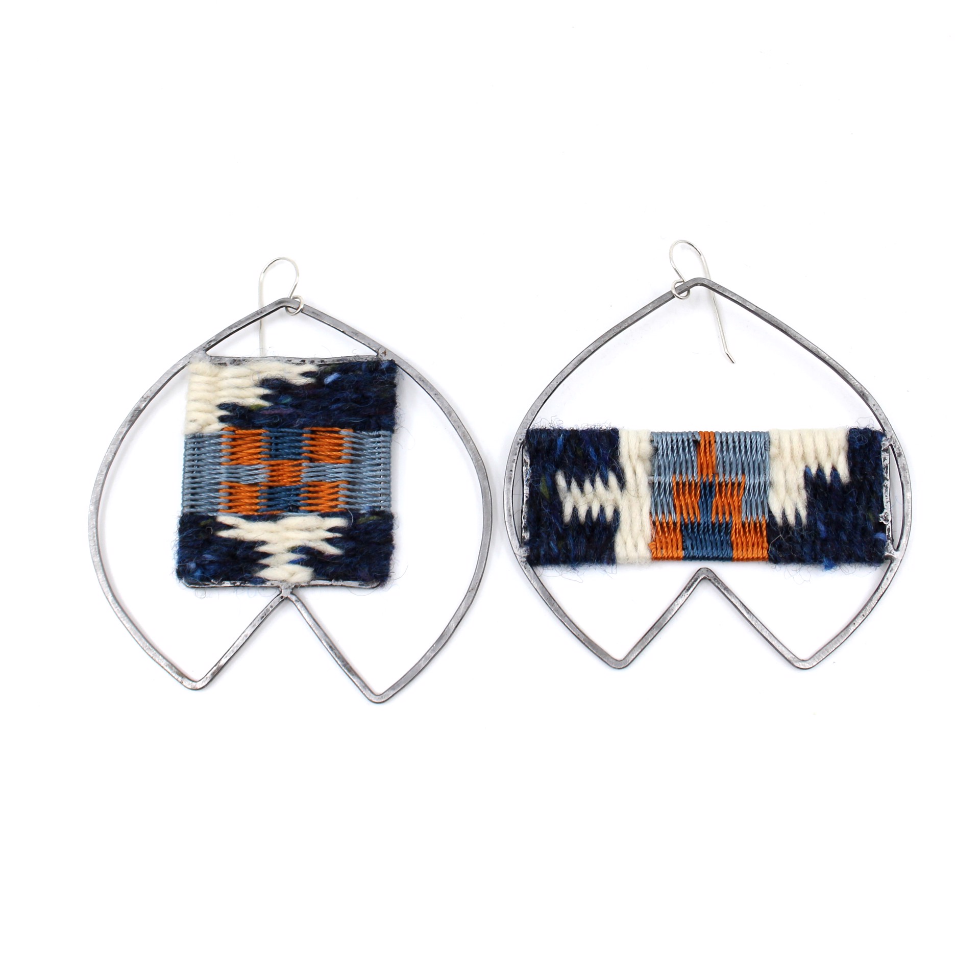 Steel Tapestry Earrings by Flag Mountain Jewelry
