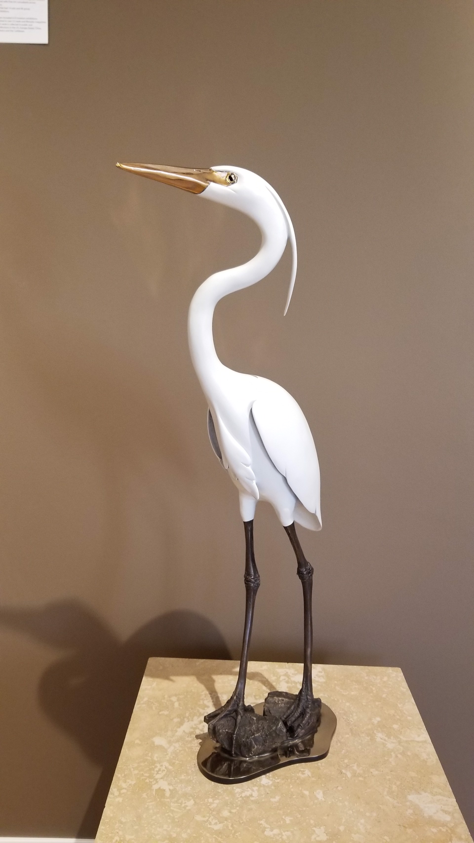 White Egret in Lagoon by Brian Arthur (1935-2022)