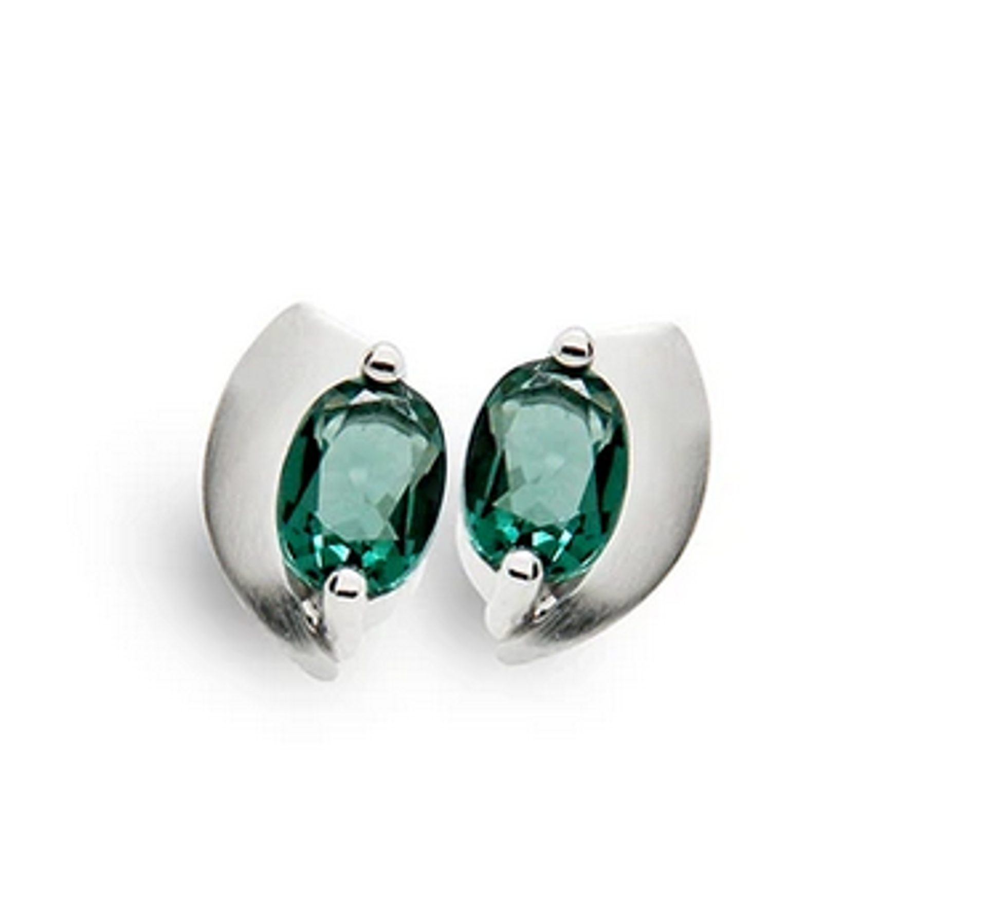Earrings - Green Quartz With Polished Sterling Silver Droplet E9298GQ by Joryel Vera