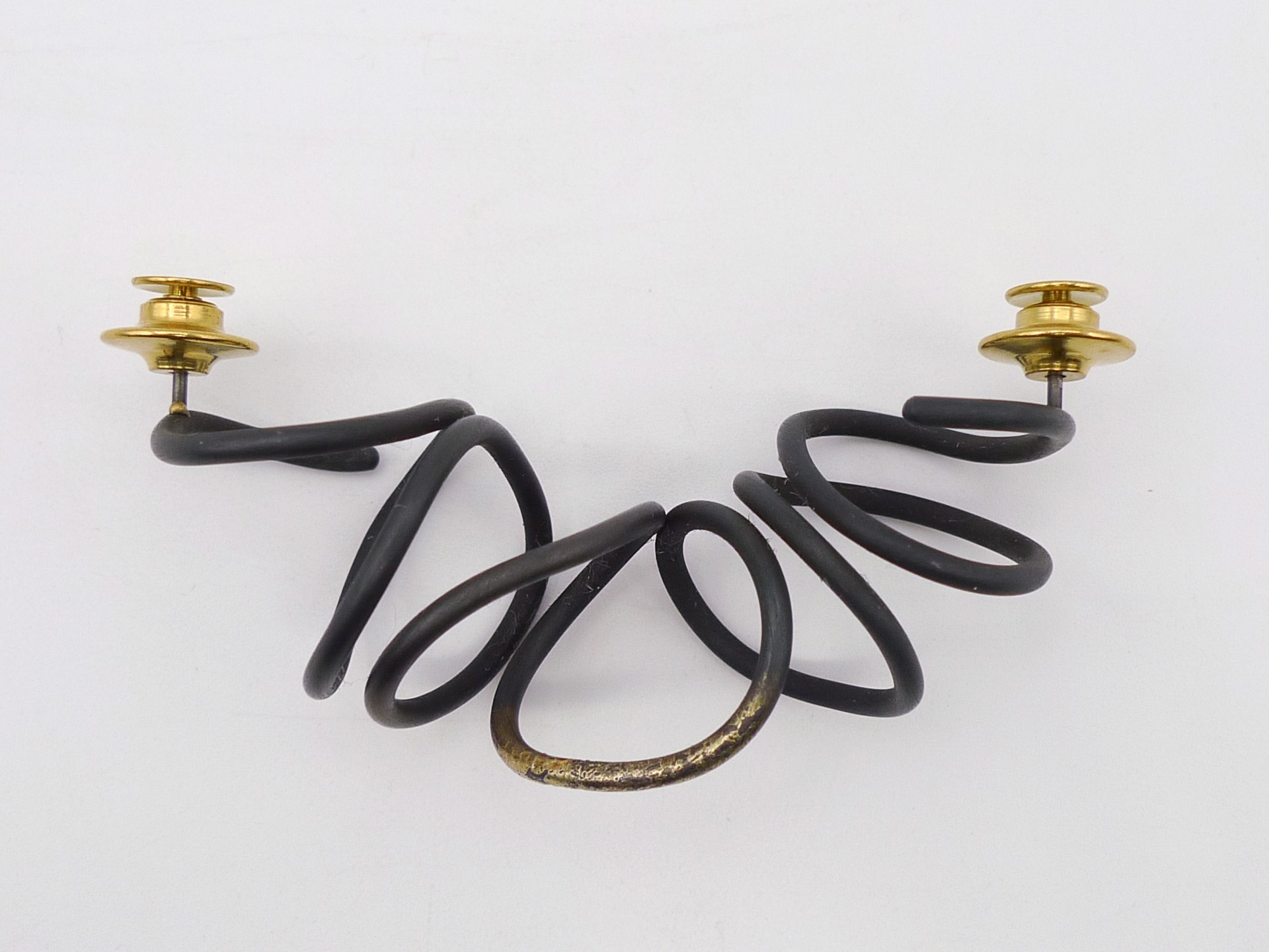 Curved Coily Double Tack Pin by Susanne Henry
