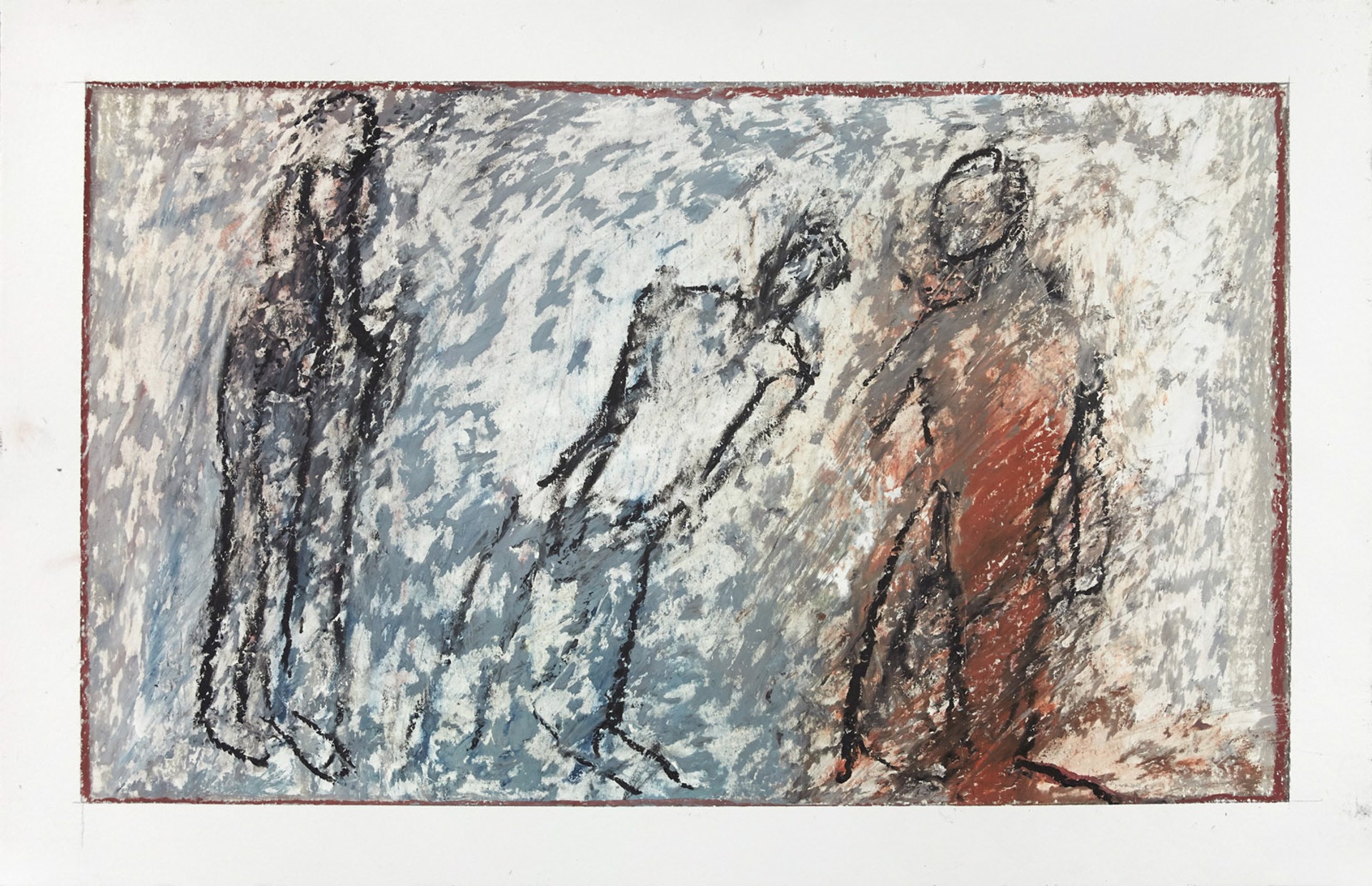 Drawings from Mt Gretna: Three Standing Figures by Thaddeus Radell