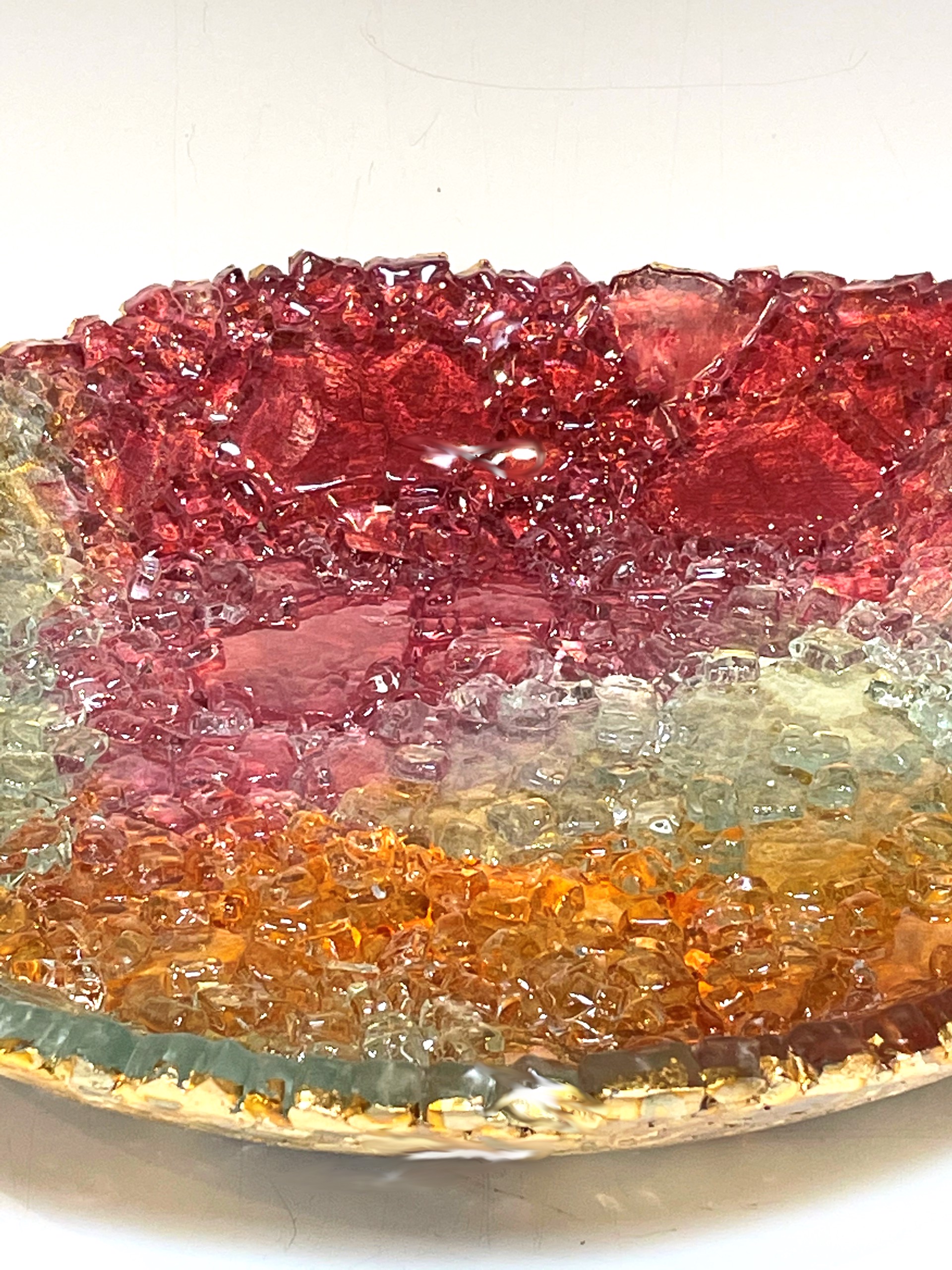 15.5" Glass Bowl, Red & Orange by Mira Woodworth