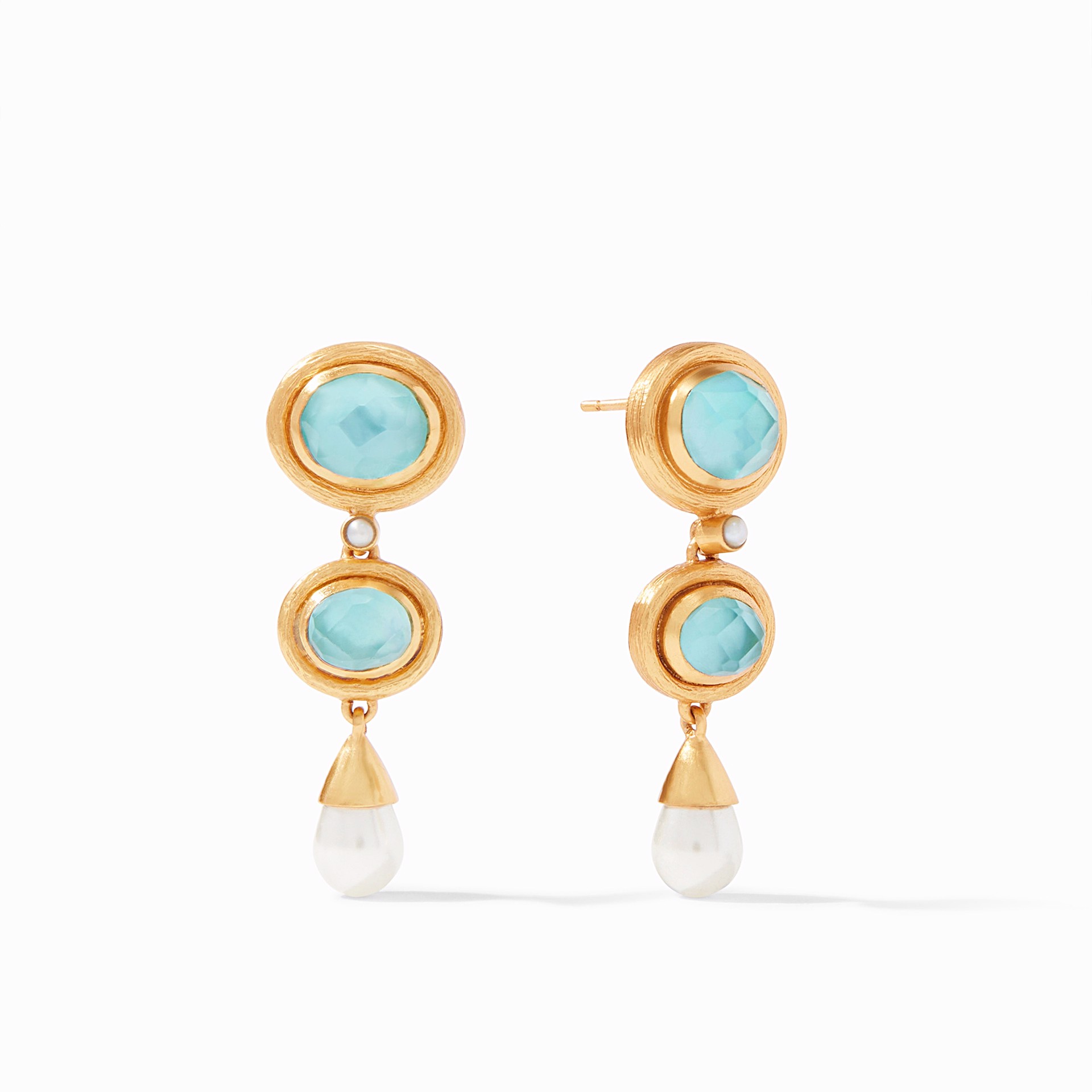 Simone Tier Earring - Iridescent Bahamian Blue by Julie Vos