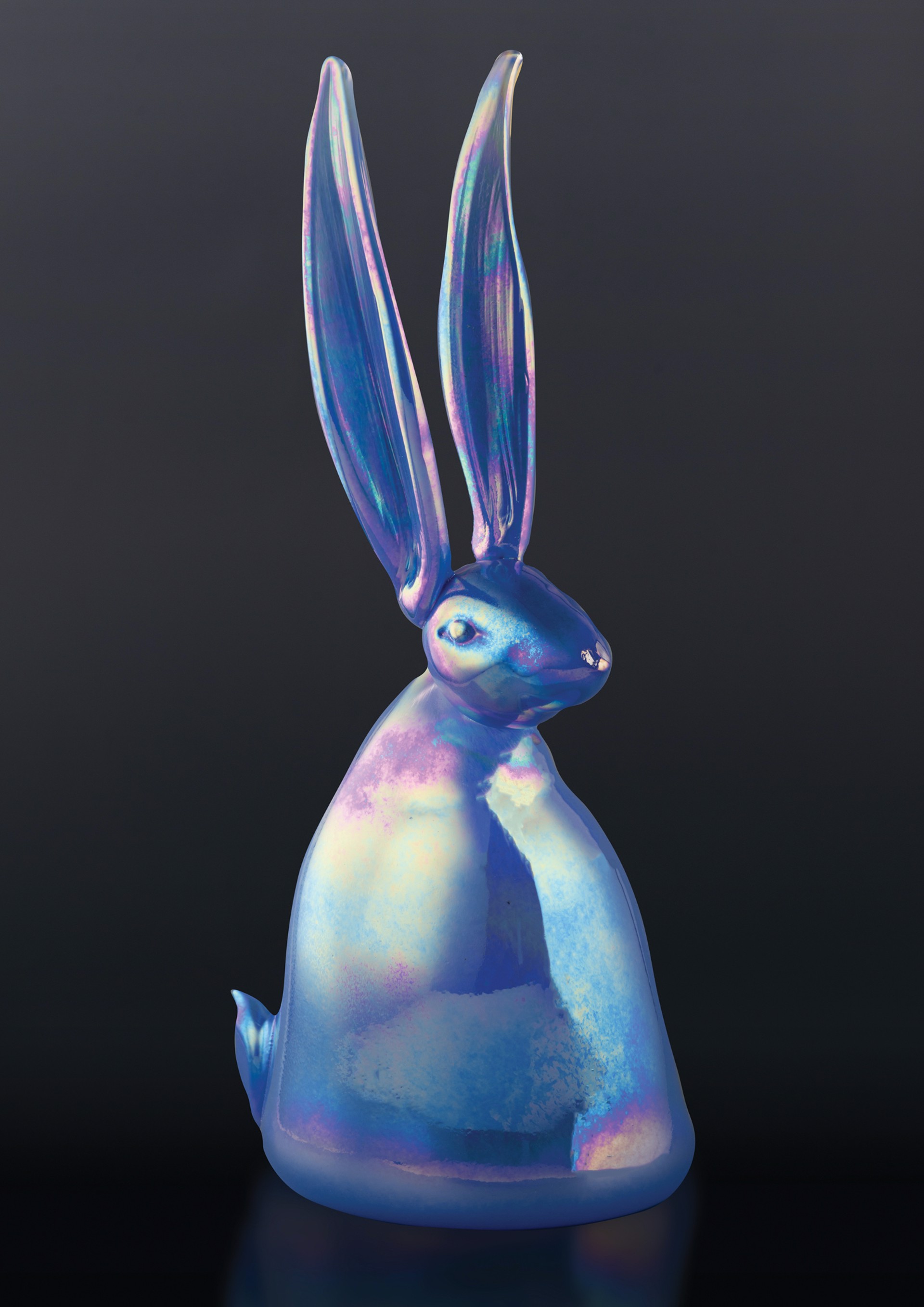 Hand-Blown Glass Bunny-Sky Blue  by Hunt Slonem