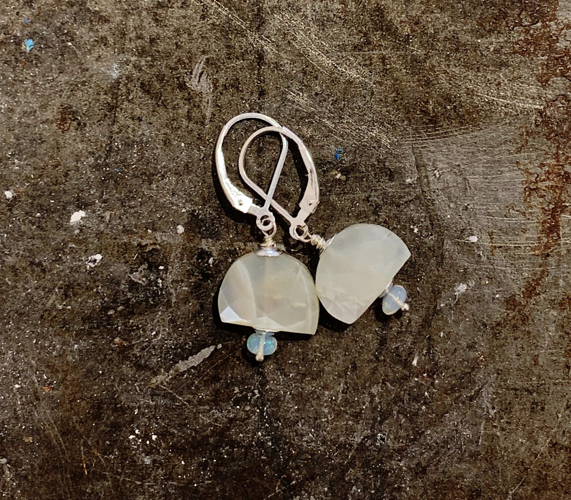 Moonstone Demi-Lune Earrings by Ann Marie Hodrick