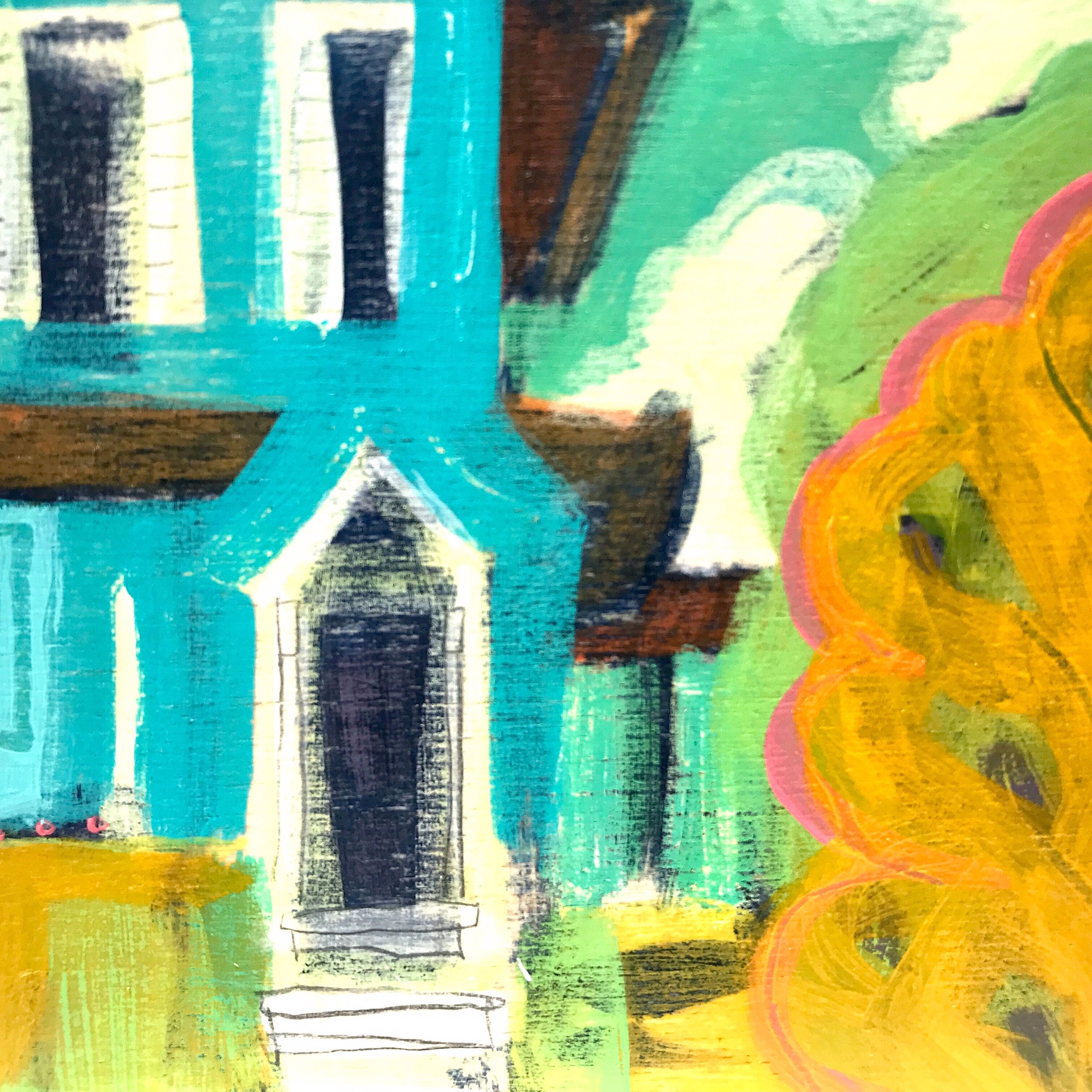 Teal House on Main St. by Rachael Van Dyke