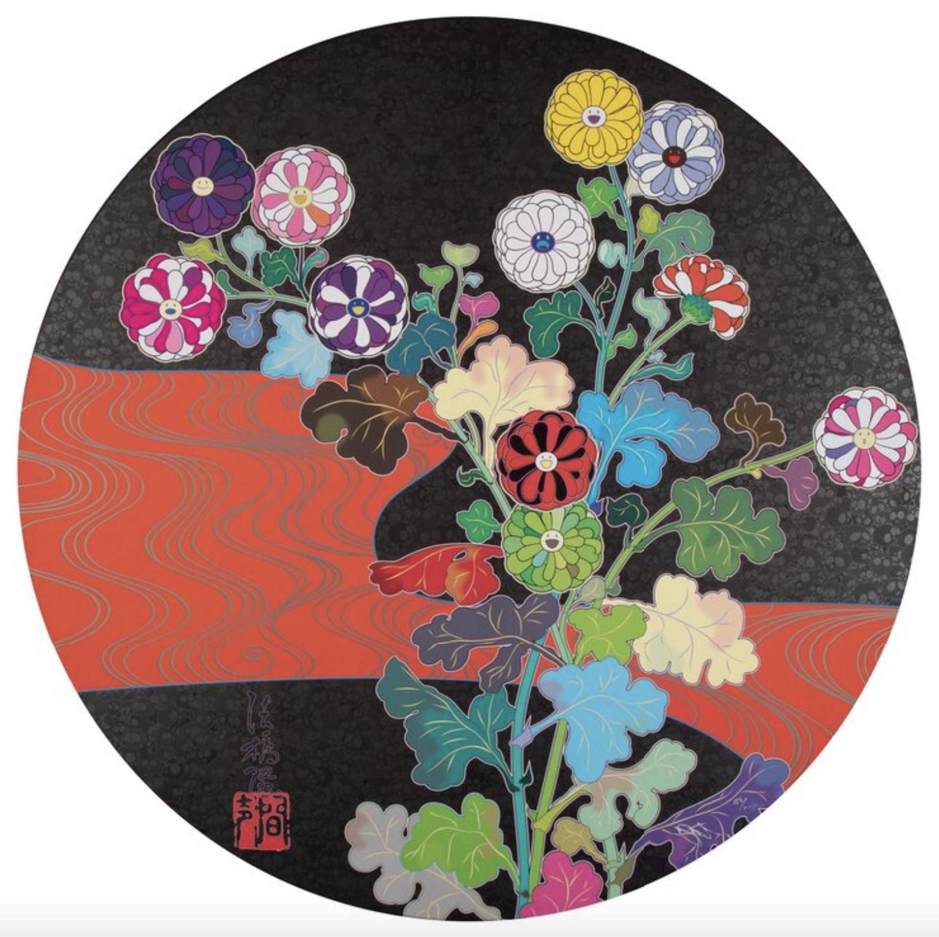 Flowers Blooming in the Isle of the Dead by Takashi Murakami