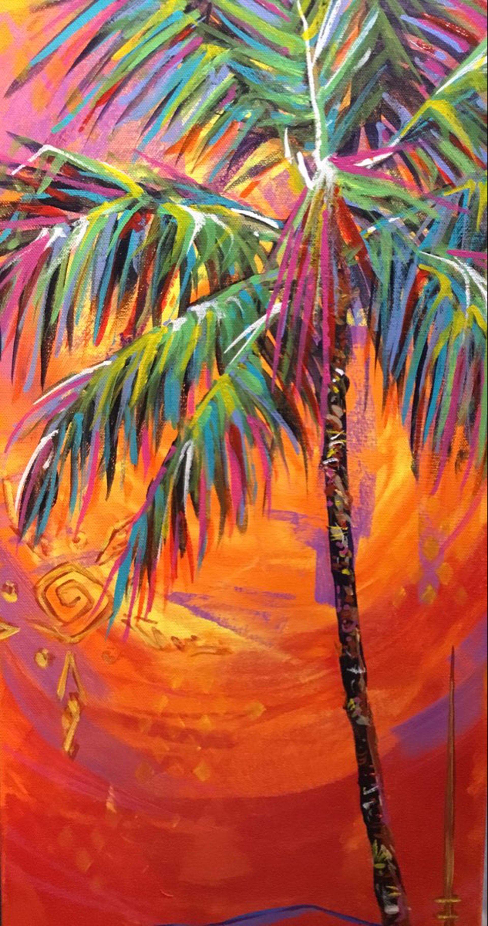 Sunset Palm Original by Jeff Albrecht