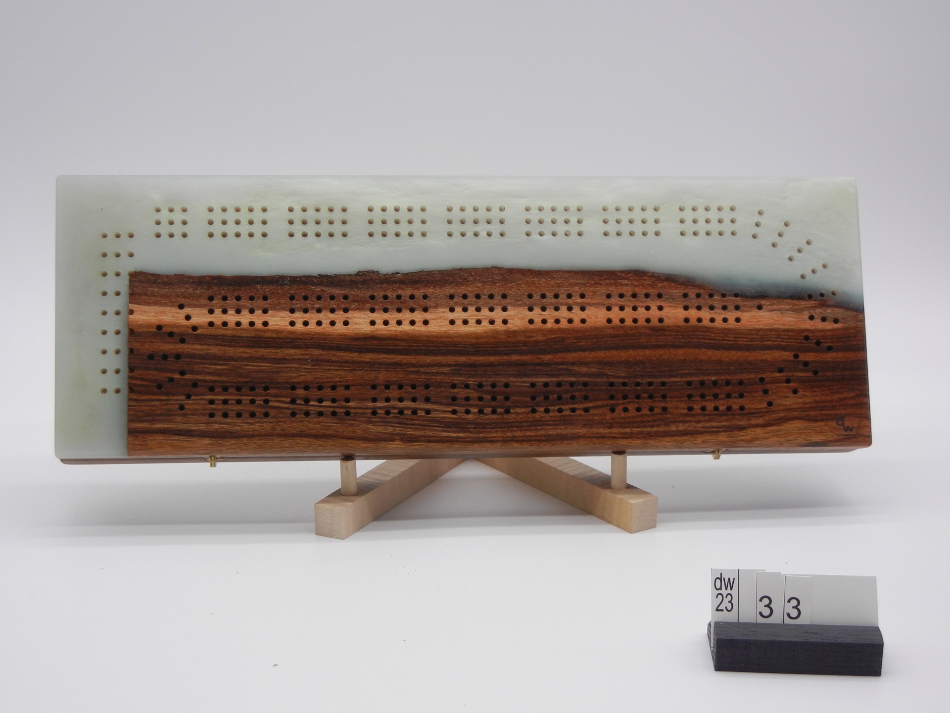 33 Cribbage Board (Three Person, with Pegs & Cards) by Dan Wieske