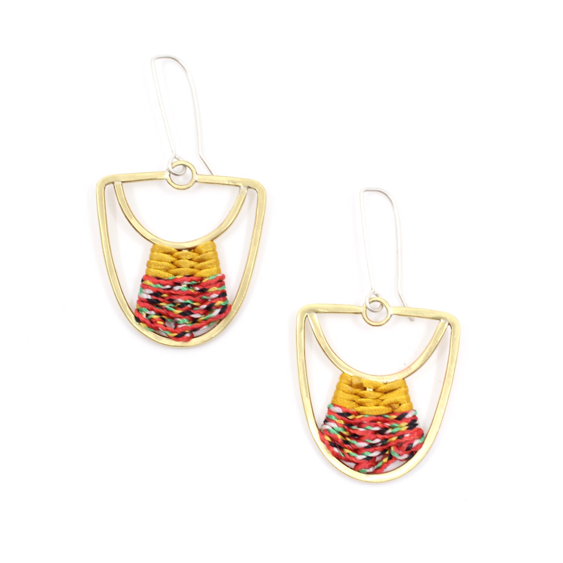 Little Sister Earrings (gold, multi) by Flag Mountain Jewelry