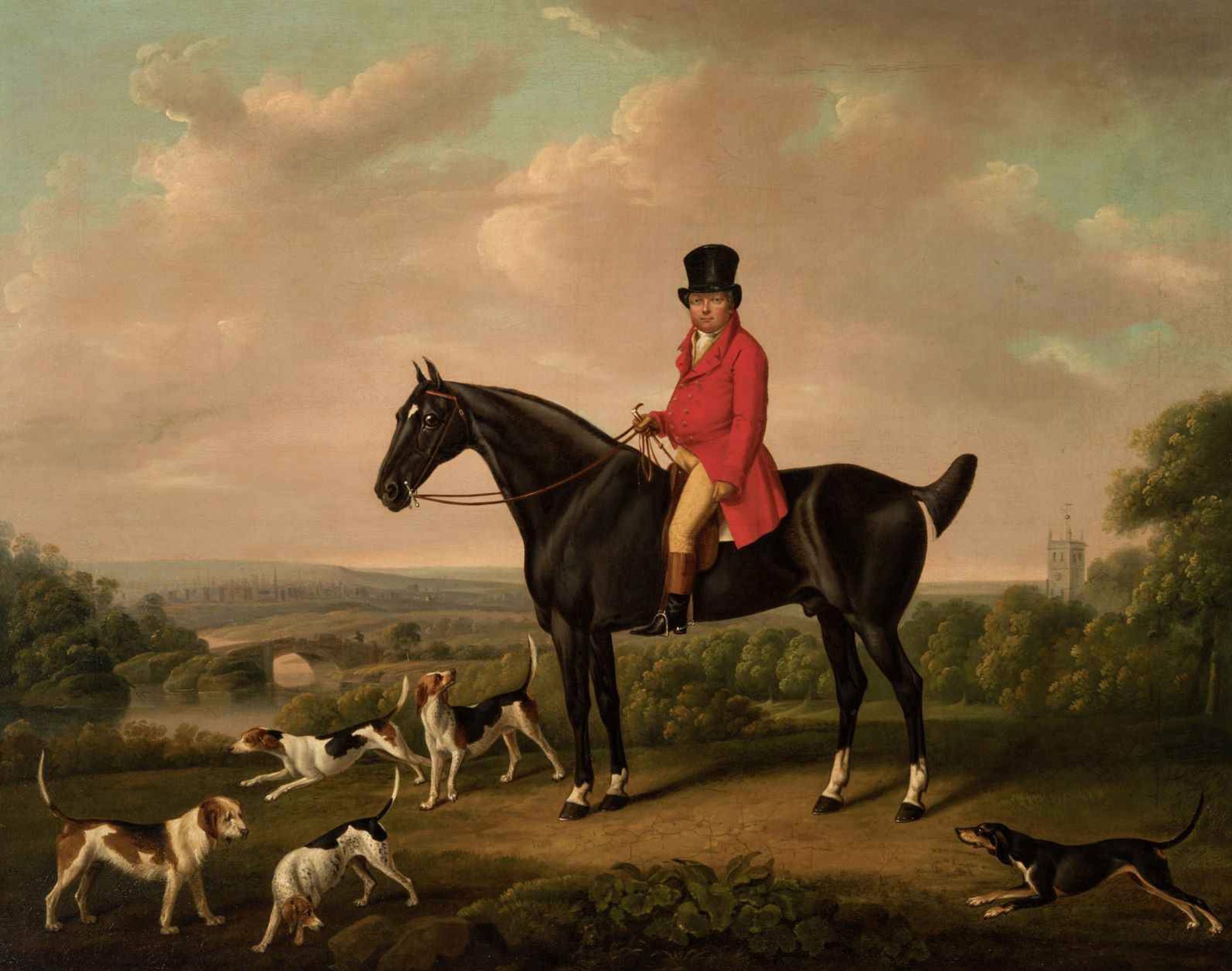 The Earl of Bridgewater on a Hunter with Hounds by Charles Towne