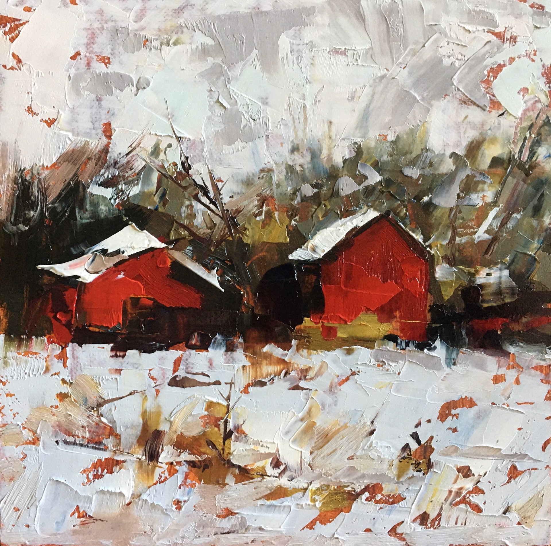 Red Barns by Sandra Pratt