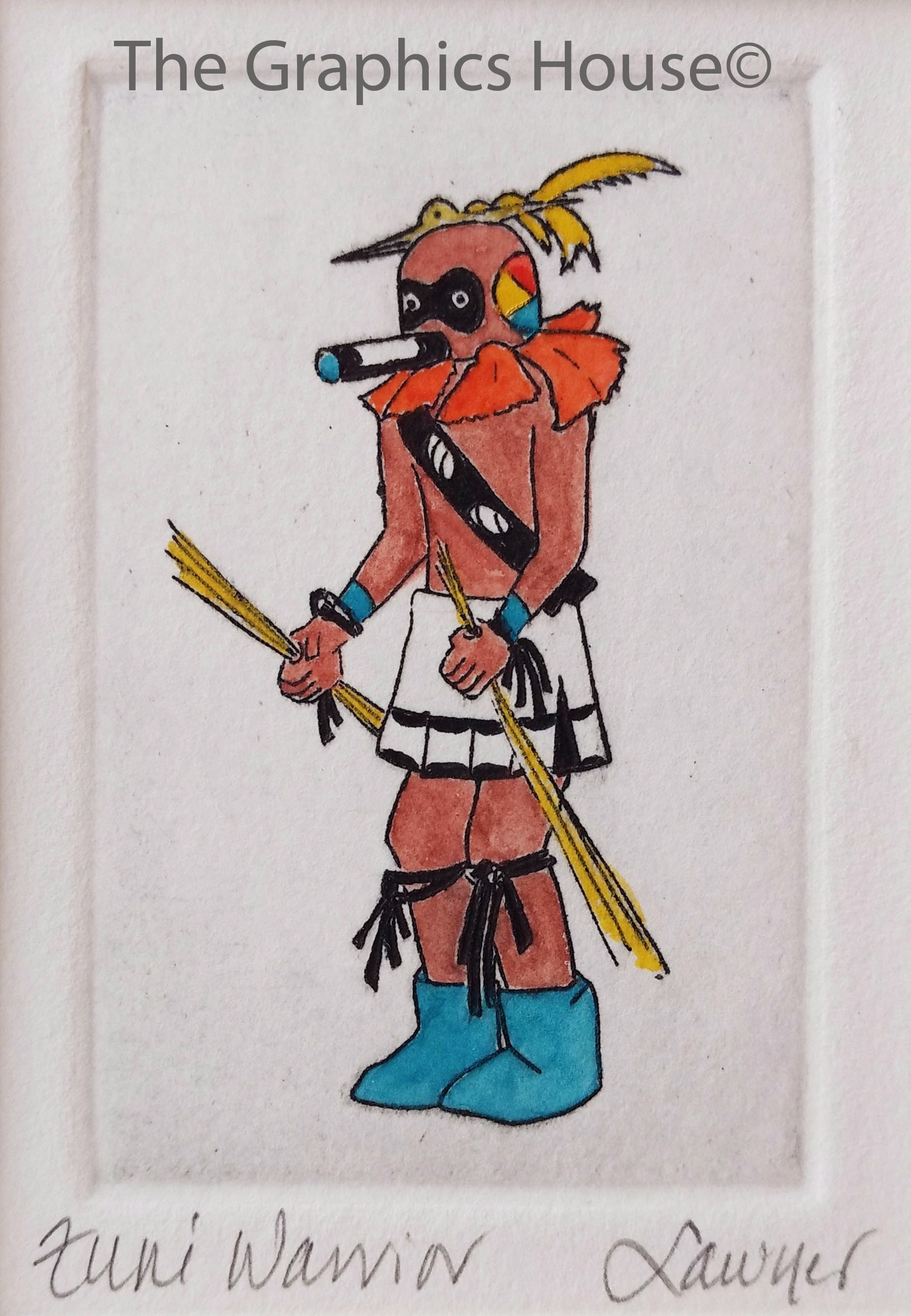 Zuni Warrior Kachina (unframed) by Anne Sawyer