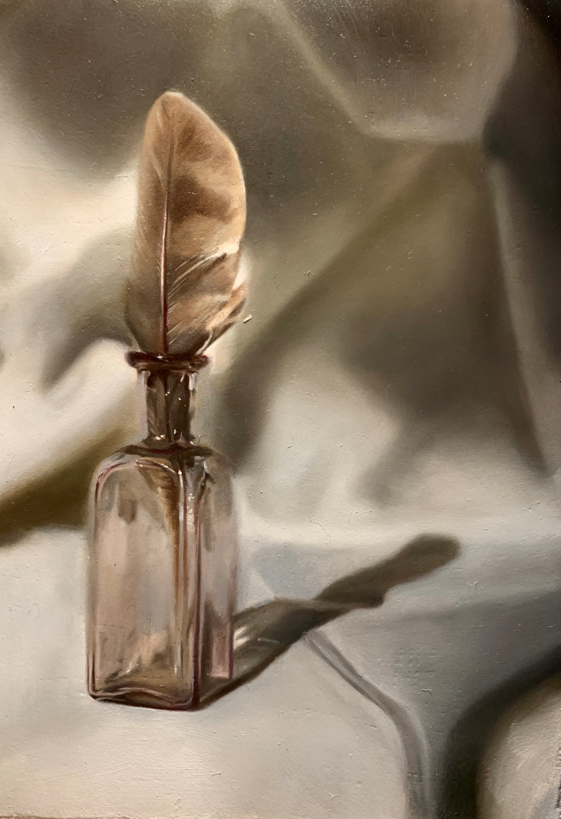 Hawk Feather in Bottle by Emma Hirst