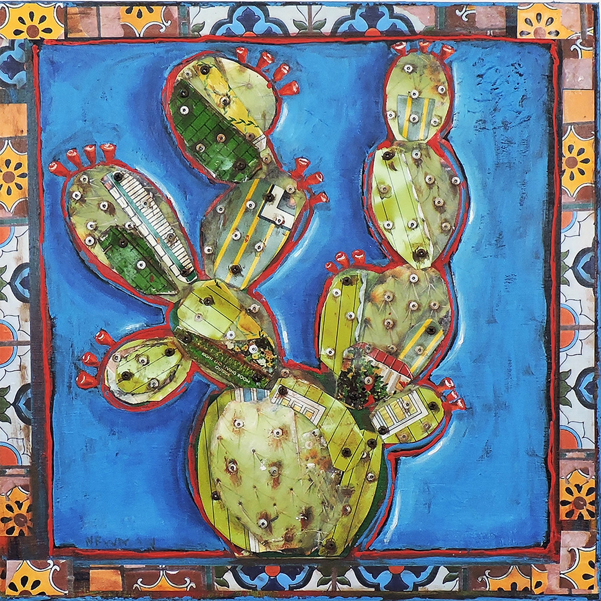 Prickly Pear & Tile Border by Dave Newman