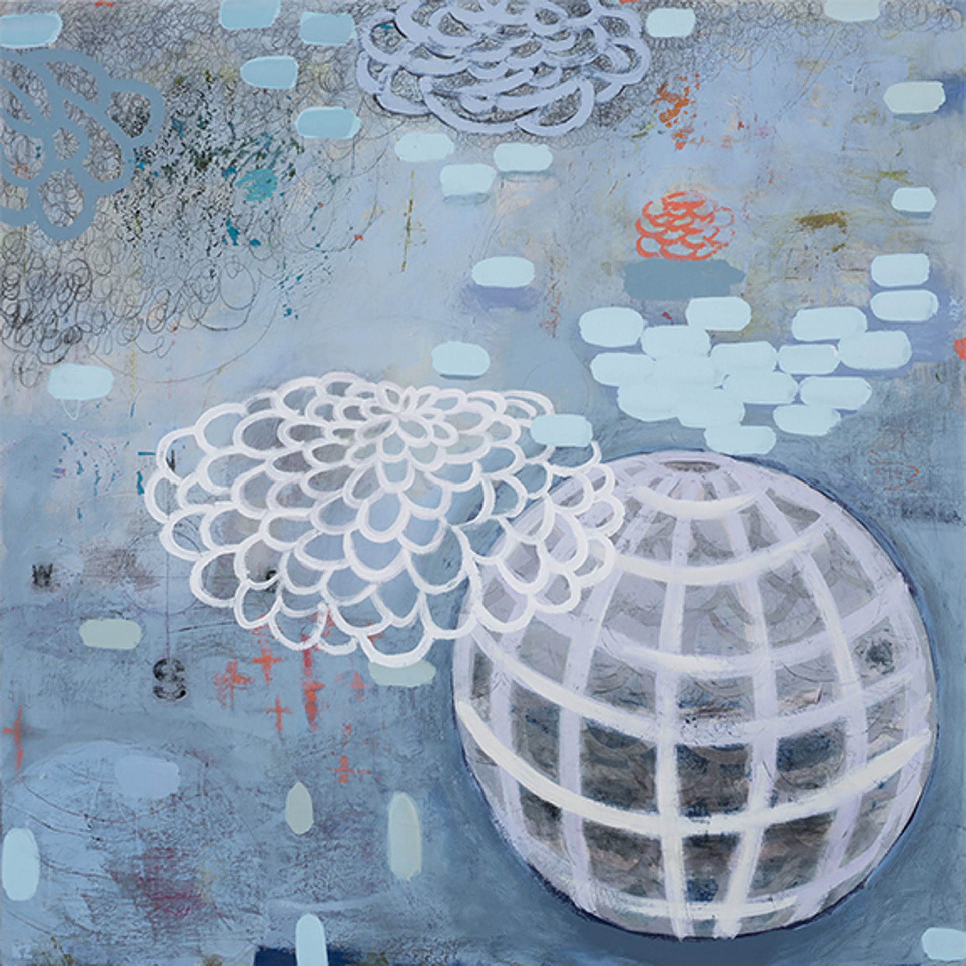 Sphere Floral Series - Globe with Flower by Kate Zimmer