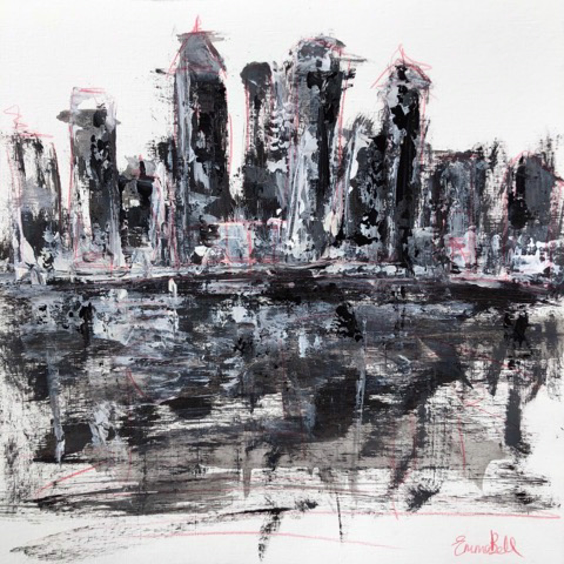City Reflections with Red by Emma Bell