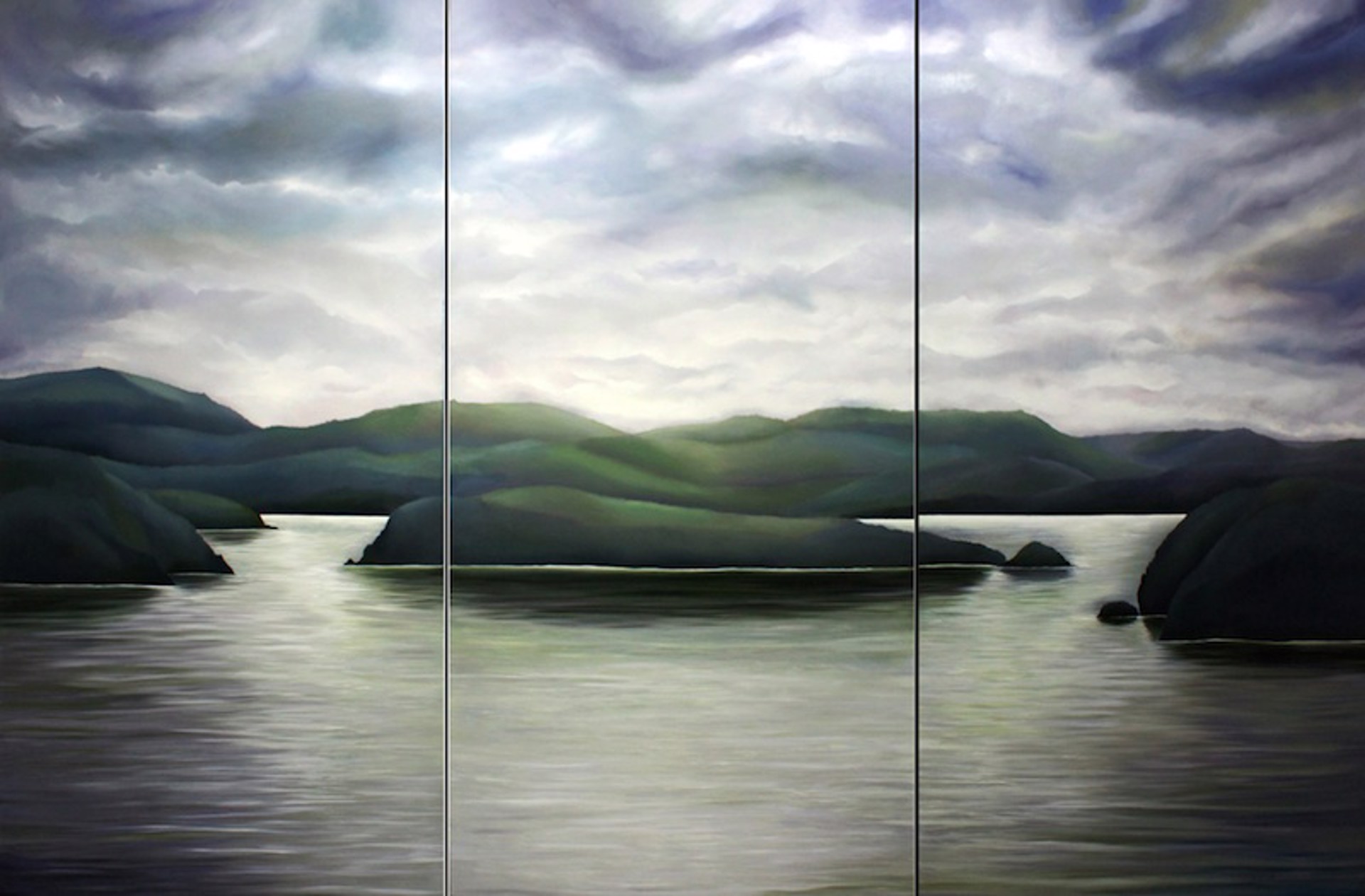 Softly the Wind Blows - triptych by Corrinne Wolcoski