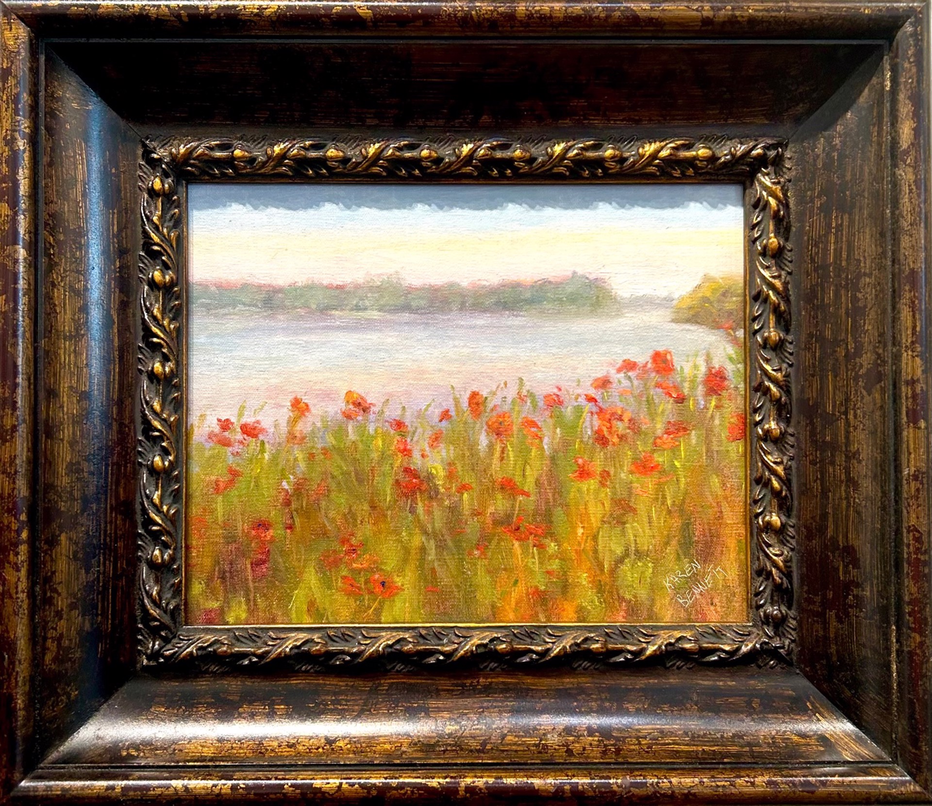 Poppies on the River by Karen Bennett