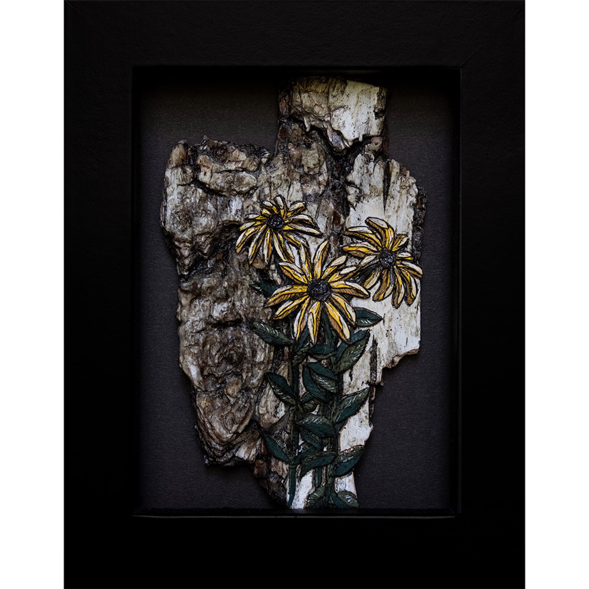 Black-Eyed Susans (Collage) by Willow Bayer