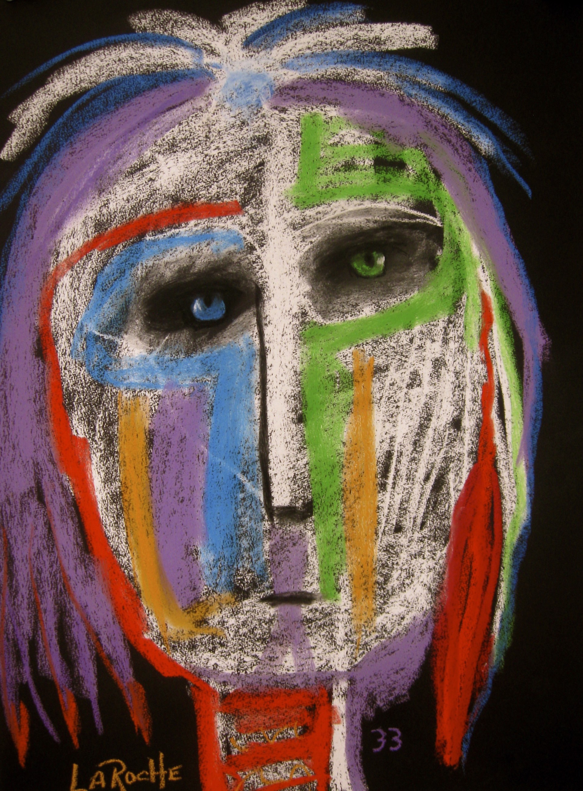 Green & Blue Eyes - SOLD available for commission by Carole LaRoche