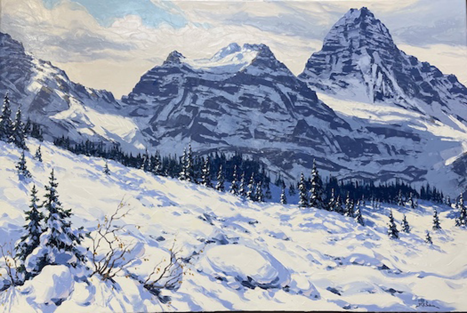 Winter Paradise - Mount Assinibione by Robert E Wood