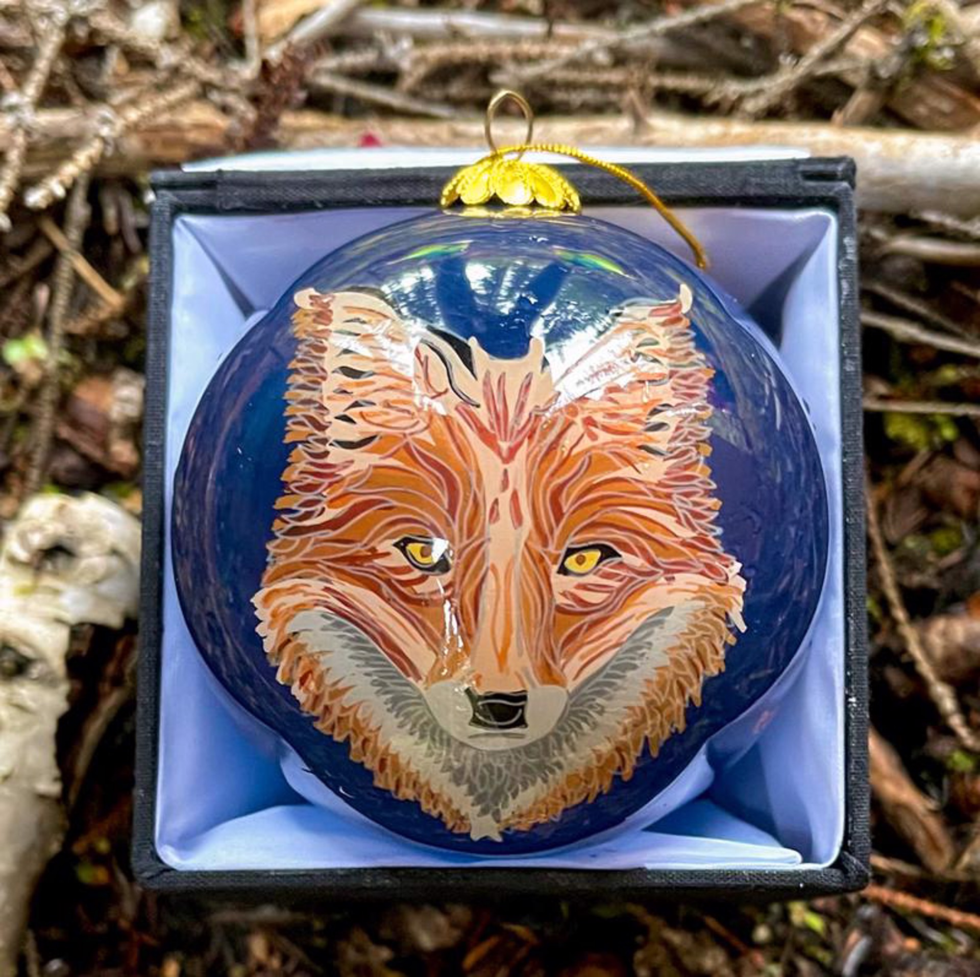 Fox Portrait Ornament by Robbie Craig