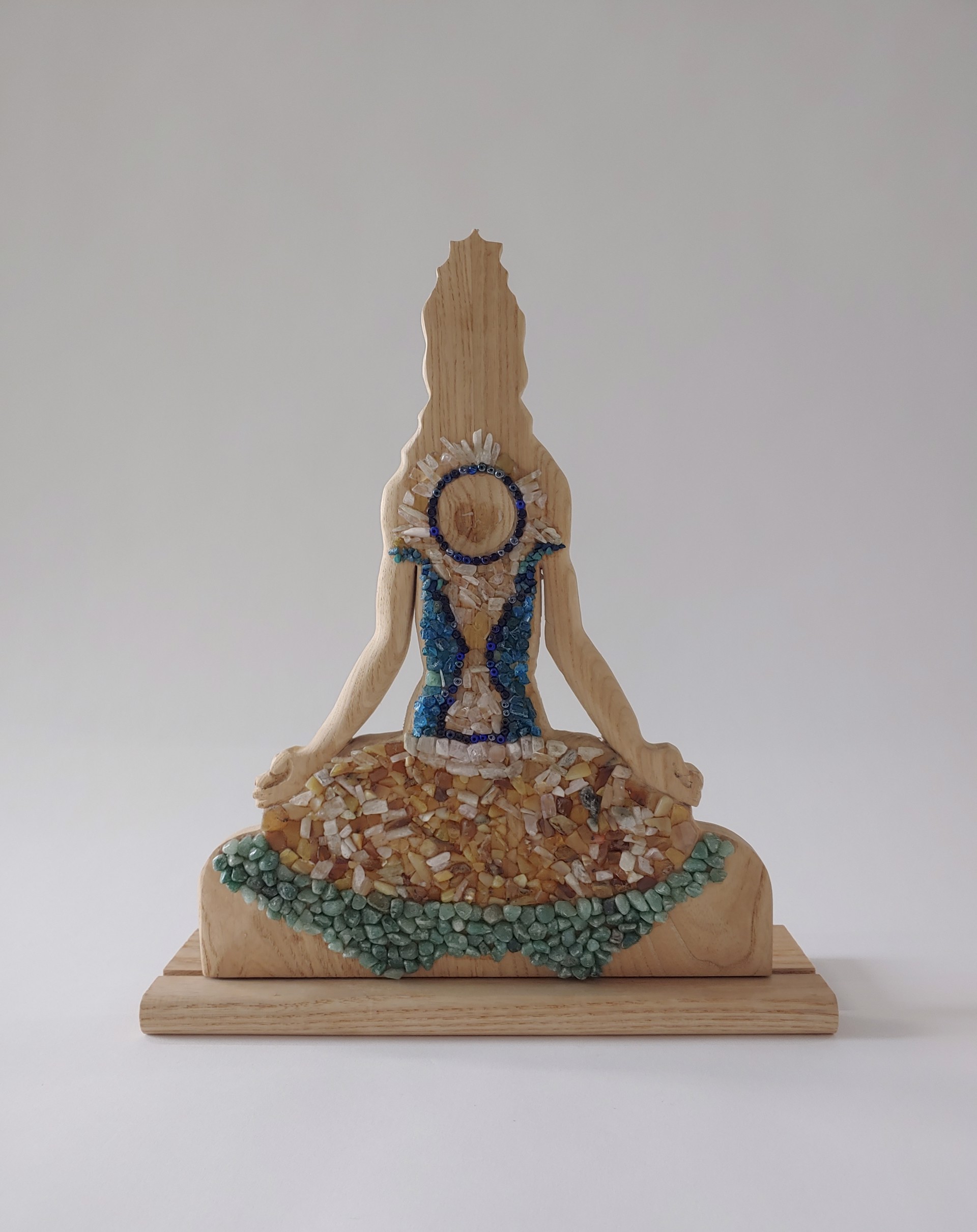 Bejeweled Goddess - Wood Sculpture by David Amdur