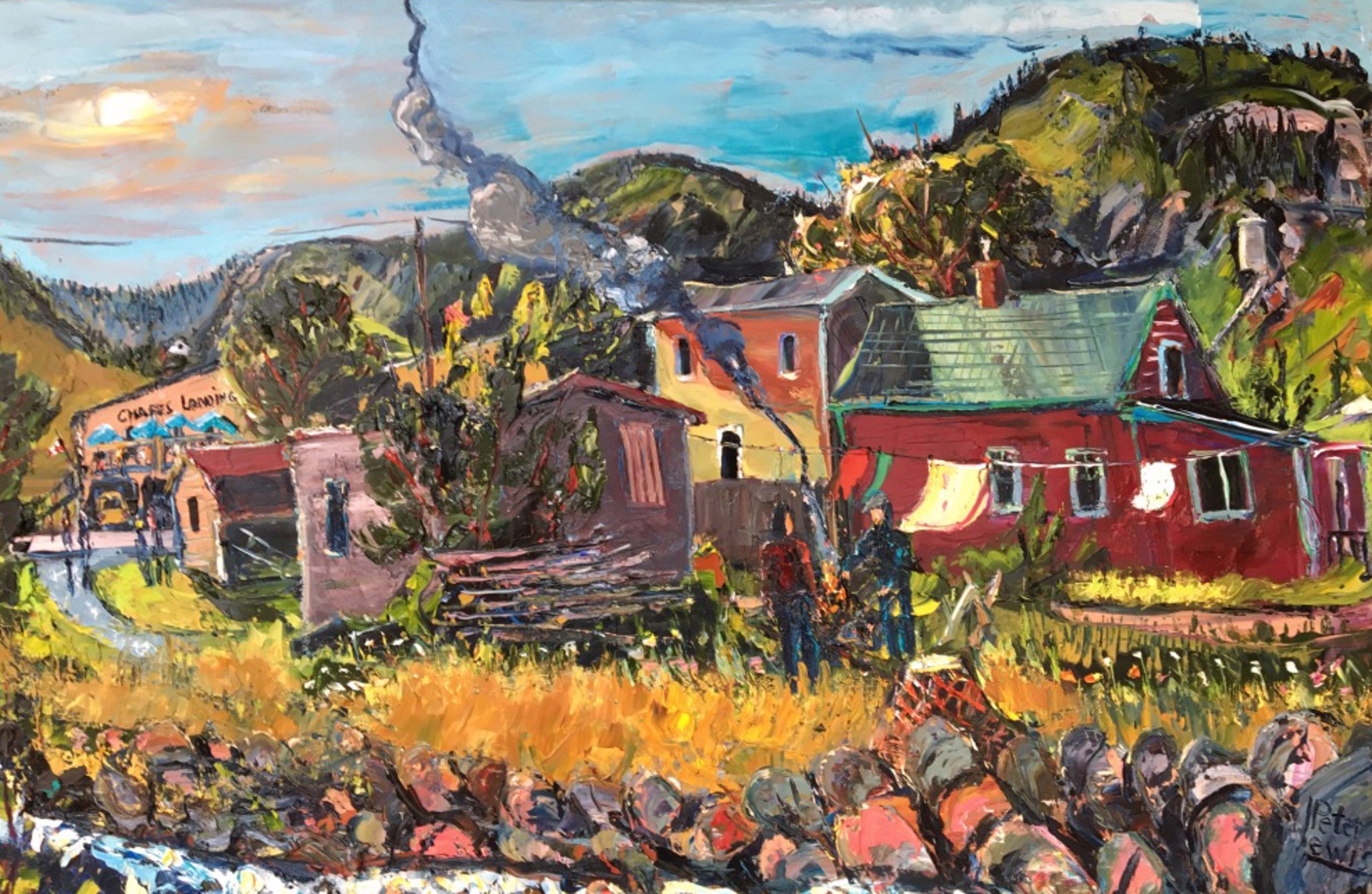 Fire, Ocean and Fish; Petty Harbour by Peter Lewis