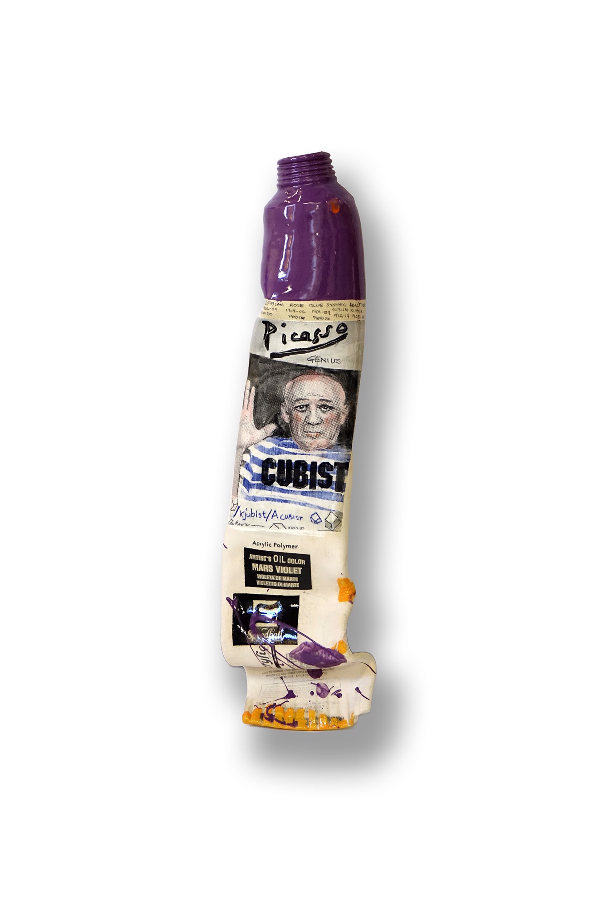 Purple Picasso Paint Tube with Squirt by Ray Gross