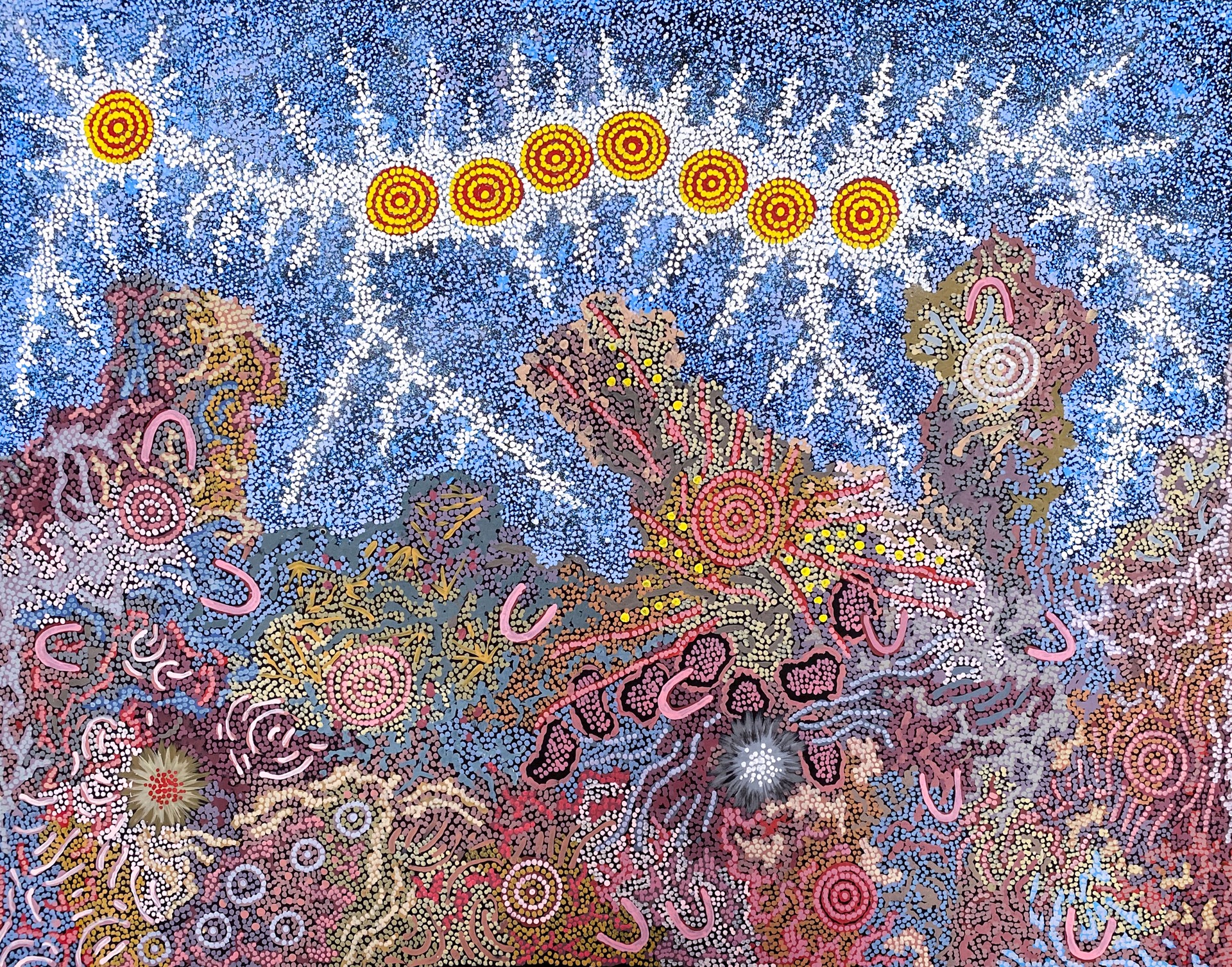 Grandmother's Country & Seven Sisters Dreaming by Gabriella Possum Nungurrayi