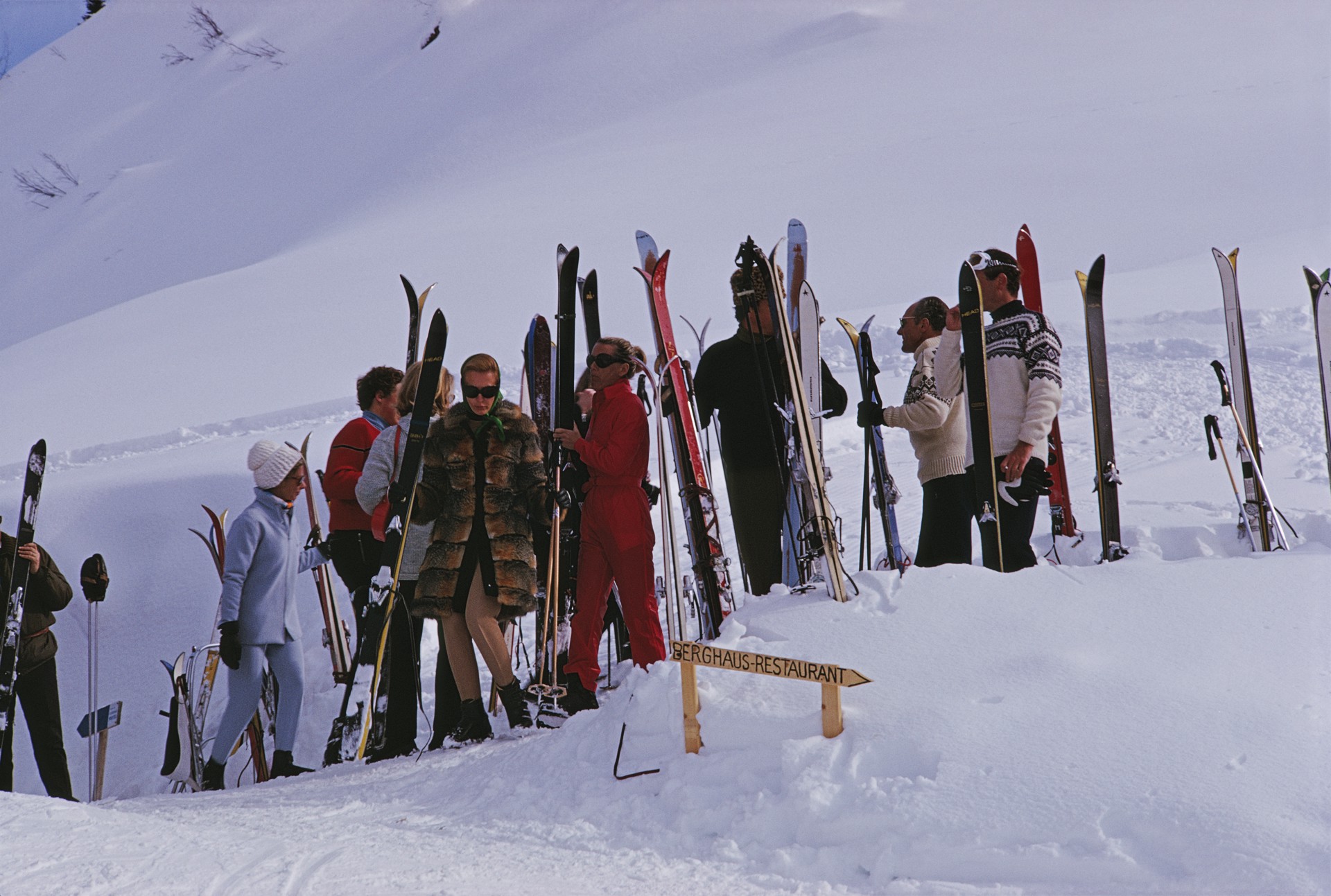 Skiers At Gstaad by Slim Aarons