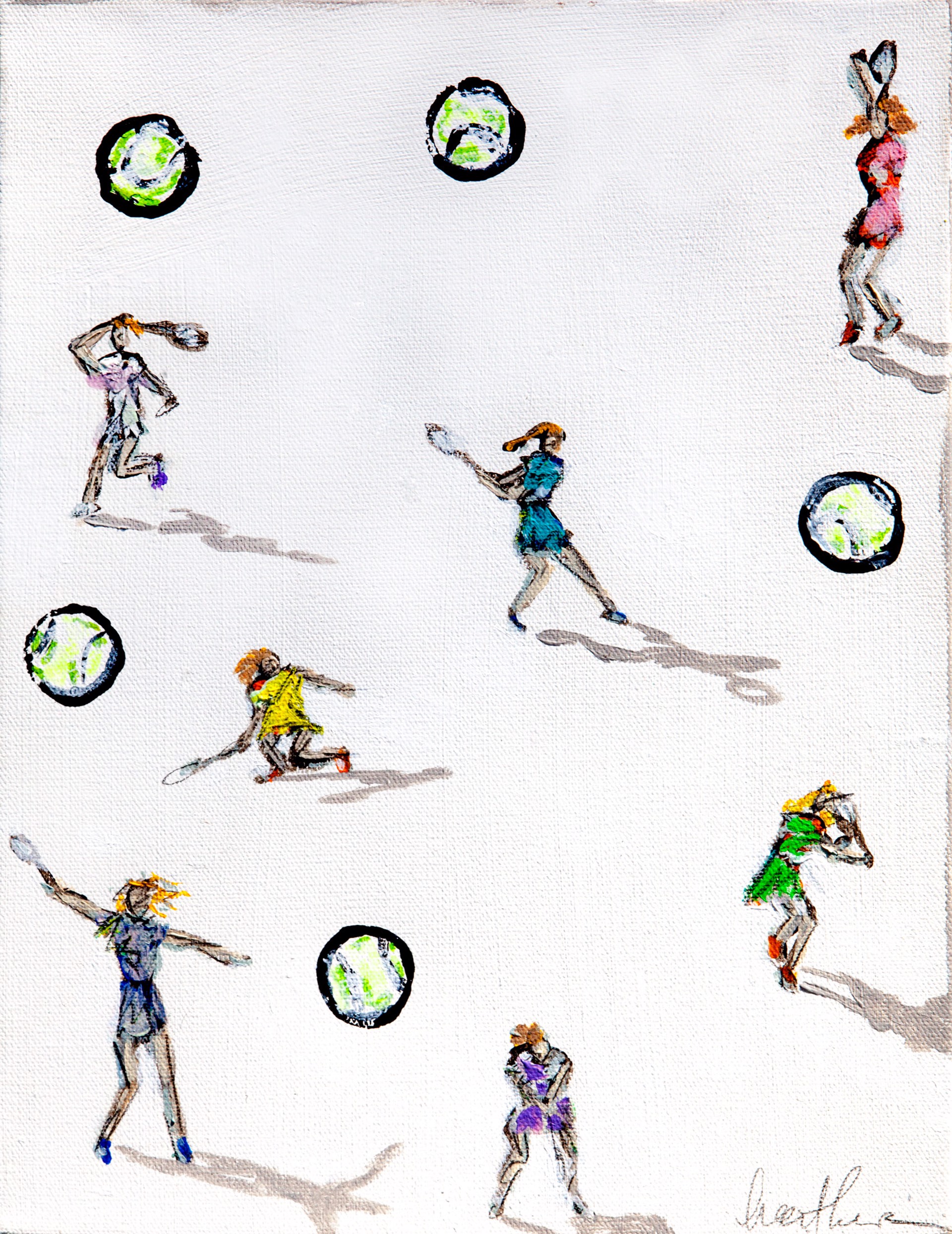 Little Tennis Girls by Heather Blanton