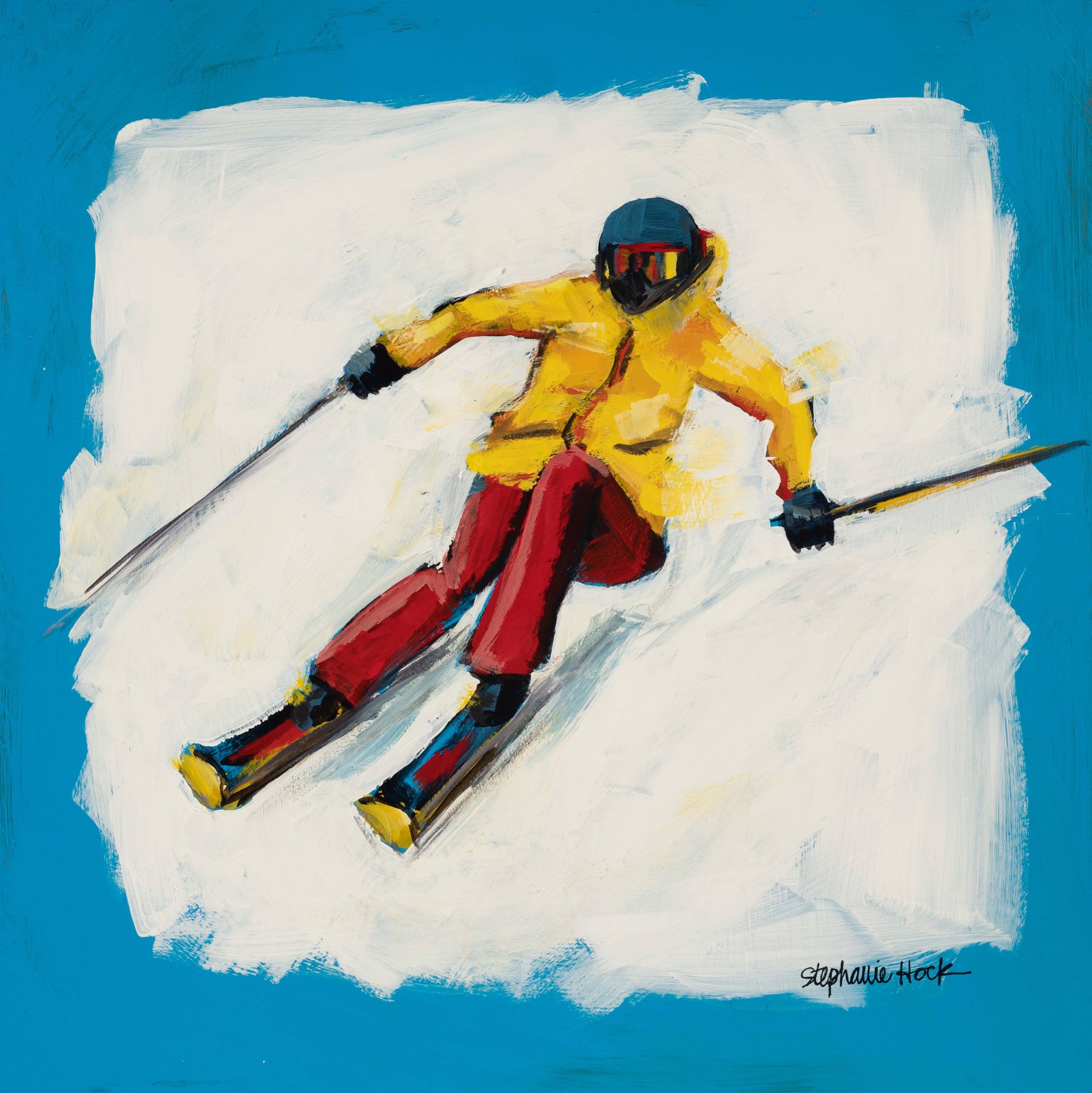Blue Skier by Stephanie Hock