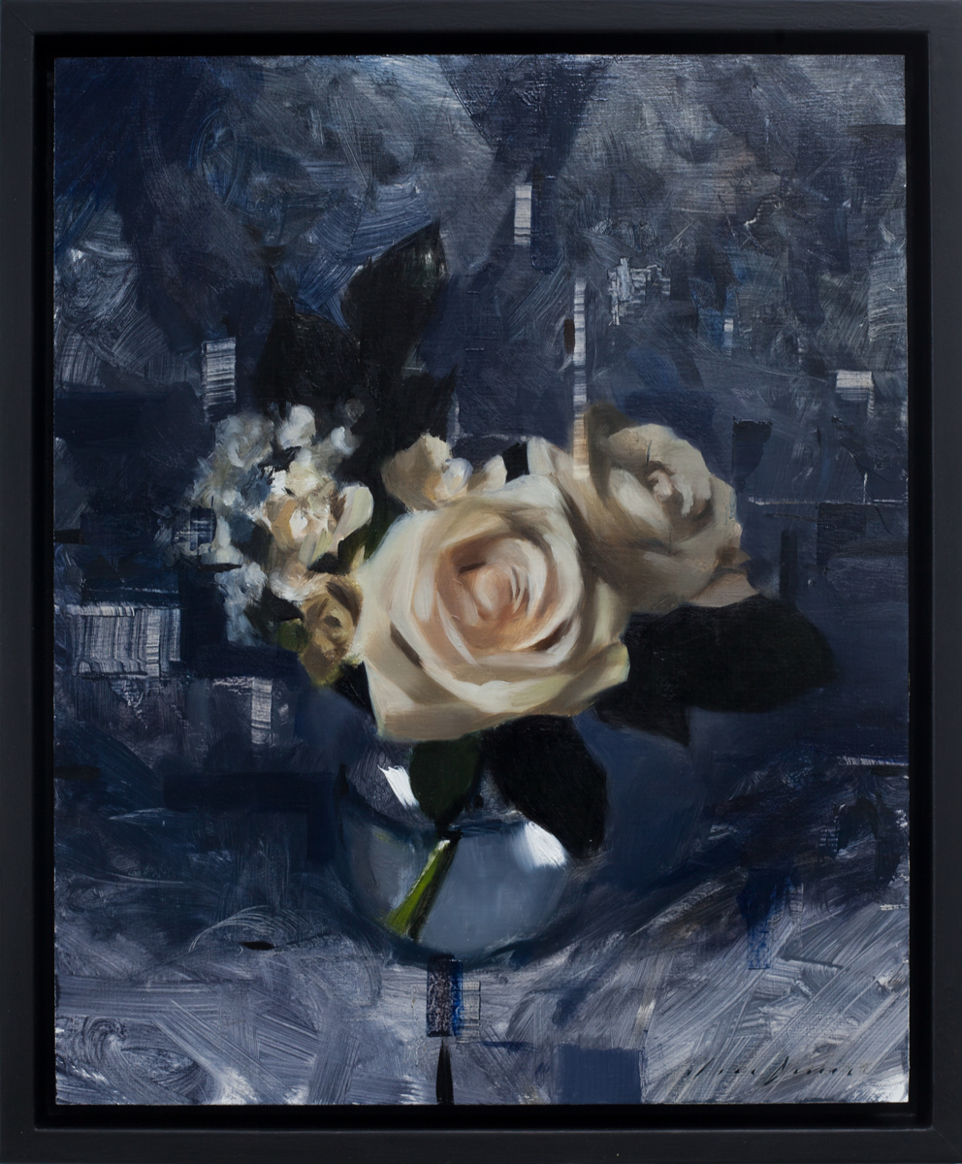 White Roses and Dark Blue by Jon Doran