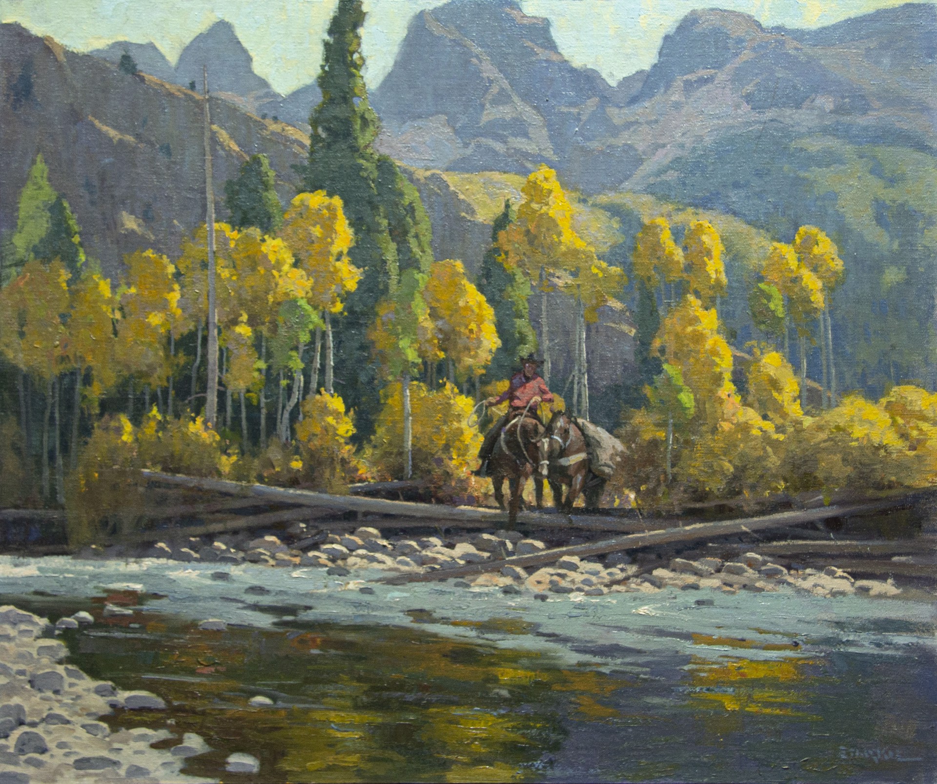 Aspens on the Shoshone River by Phil Starke