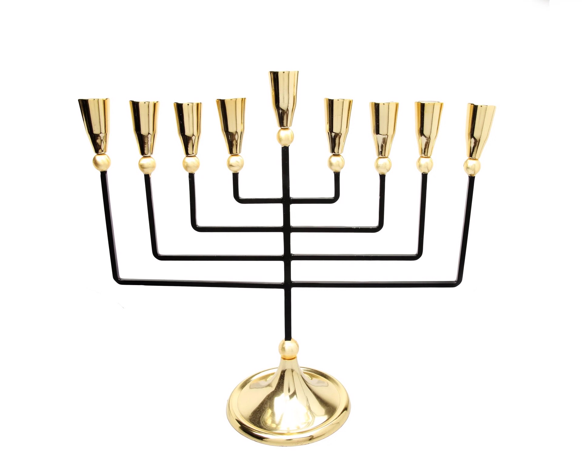 Black and Gold Straight Cut Menorah by Argent
