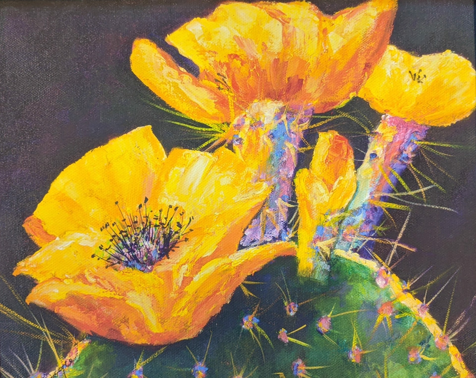 Yellow Golden Cacti Giclee by Joyce Dodd