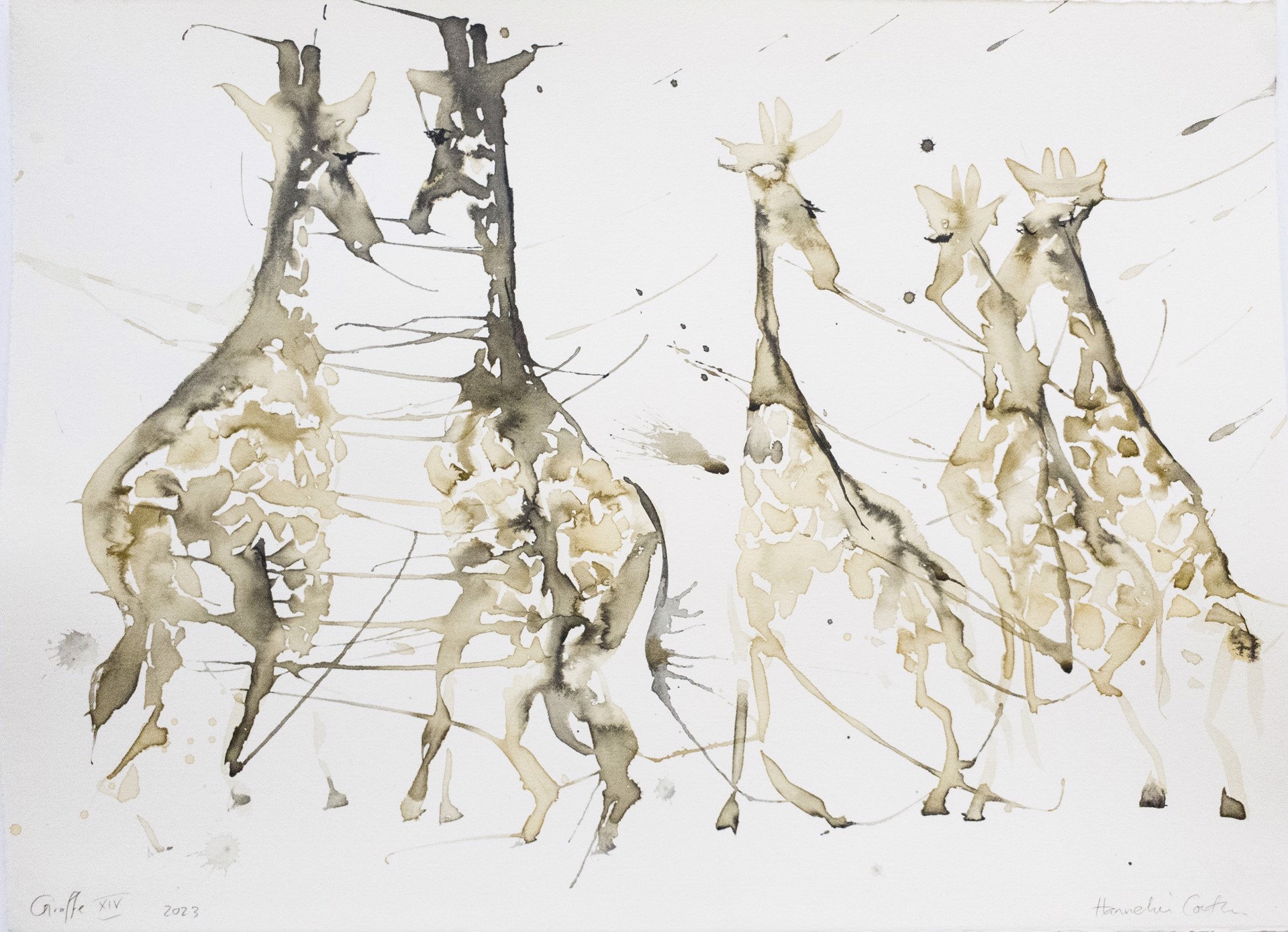 Eco Queer Creature Series : Giraffes Necking XIV by Hannelie Coetzee