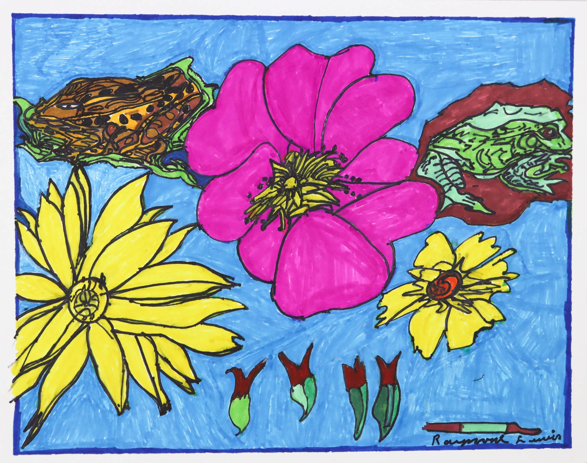 Flowers and Frogs by Raymond Lewis