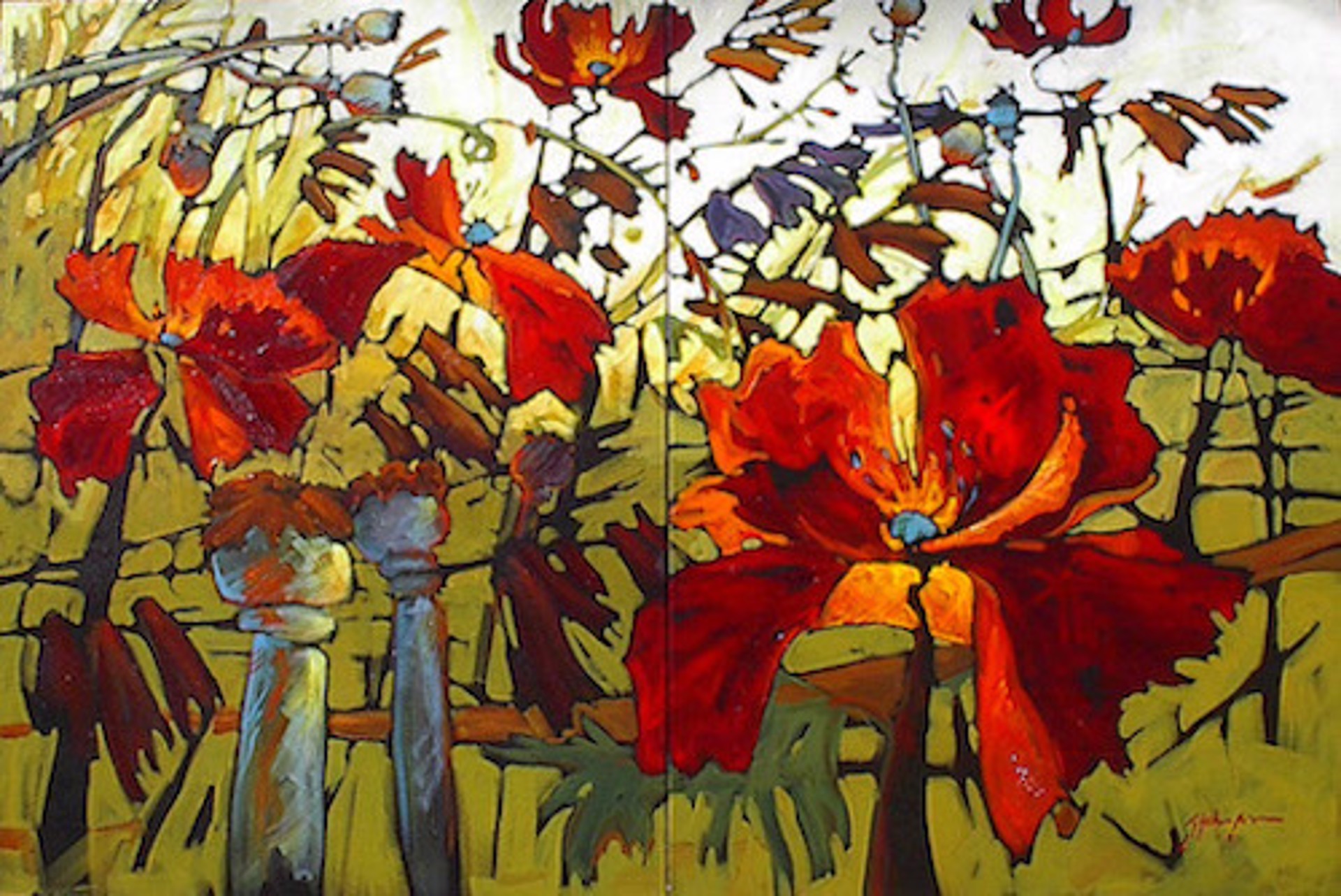 A Field You Go Back To -Diptych by Gail Johnson